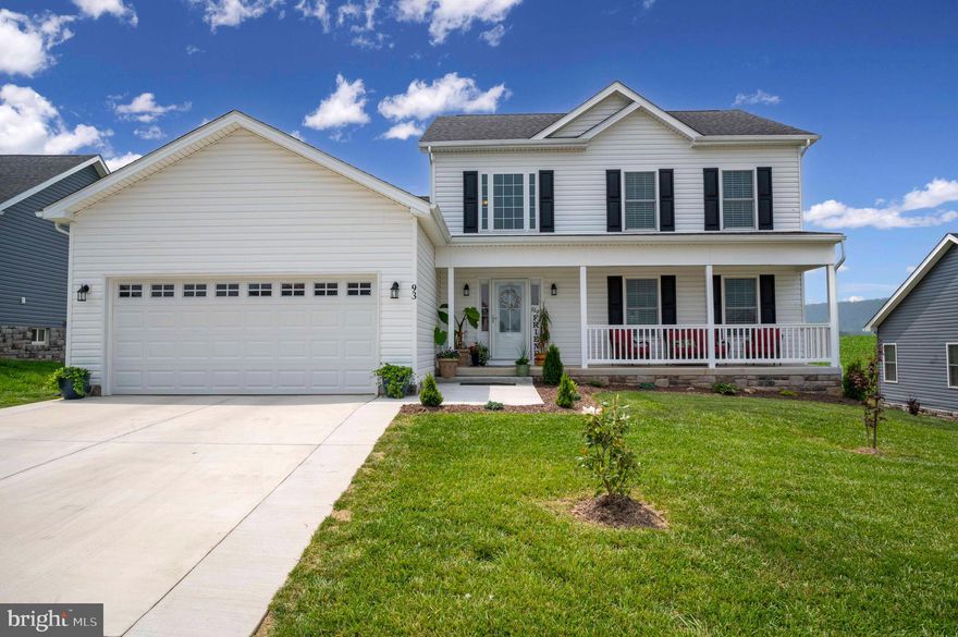 Discover the charm of this stunning Colonial home nestled in the desirable Red Hill community. Built in 2023, this residence boasts a perfect blend of modern design and comfort, featuring an inviting open floor plan that seamlessly connects the kitchen, dining, and living areas. The upgraded countertops and stainless steel appliances in the kitchen make it a delightful space for culinary adventures. With four spacious bedrooms, including a convenient entry-level option, this home offers flexibility for various lifestyles. The primary bath is a serene retreat, while the additional bathrooms ensure ample space for everyone. Enjoy the warmth of natural light through double-pane insulated windows, enhancing the cozy atmosphere throughout. Step outside to a beautifully landscaped lot, complete with a front yard and rear yards perfect for outdoor gatherings or quiet moments of reflection. The rear covered porch invites you to relax and take in the breathtaking mountain and pasture views, creating a picturesque backdrop for your daily life. Additional features include a full basement with potential for customization, a main floor laundry for convenience, and an attached two-car garage with a front entry. Sidewalks throughout the neighborhood encourage leisurely strolls, fostering a sense of community. This home is not just a place to live; it’s a place to thrive. Experience the perfect blend of comfort, style, and functionality in this beautiful property.
