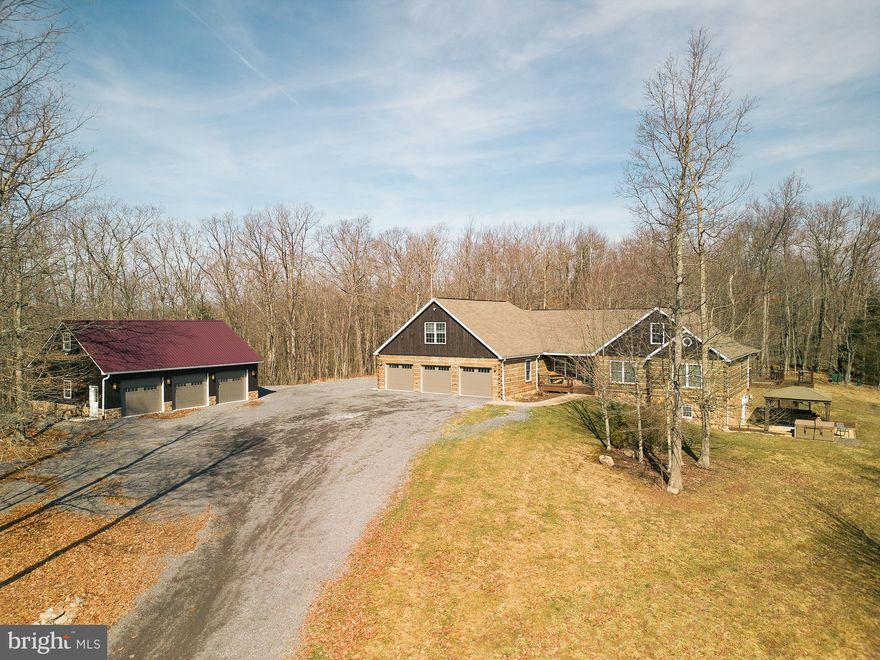 Secluded mountain home featuring luxury finishes, and a stunning year-round lake view!!! This 6 bedroom 3 and a half bath home features a concrete log exterior, as well as all-weather decking with lights on the stairs and newel post, three hardwired gazebos, and hot tub, and a stone exterior fireplace and pizza oven! The interior has a long list of new upgrades as well, such as. All fresh paint, gas fireplace, high-end granite and stone details throughout the kitchen backsplash, countertops, baseboards, and shower. Custom kitchen cabinetry and hardware, heated bathroom floors, custom millwork for trim and built- ins. The basement is unfinished complete with hook ups for plumbing to add a full bathroom. Three car attached garage, and a three-car detached garage complete with plumbing hook ups! This home offers plenty of space to add a game room, theater, or even an indoor pool! Call today to schedule your private showing and explore the possibilities this home has to offer!