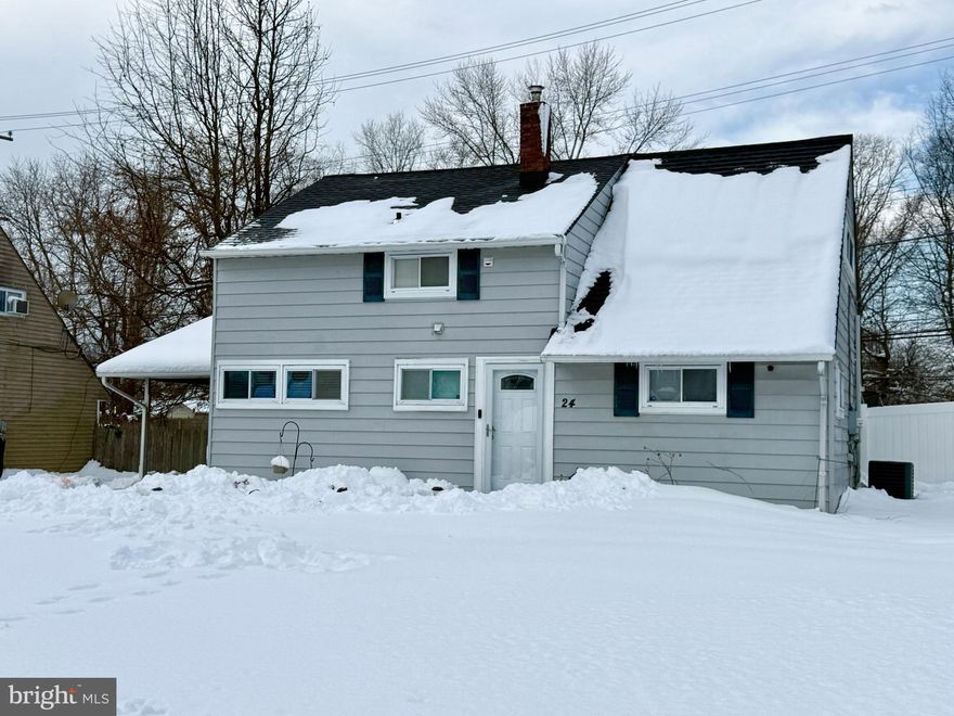 Welcome to this expanded 4-bedroom, 2 full bath Cape Cod located in the Red Cedar Hill section of Levittown. Offering approximately 1,400 square feet of living space, this well-maintained home features thoughtful updates throughout and is truly move-in ready.

The main level offers an open living and dining area with new luxury vinyl plank flooring and fresh neutral finishes. The updated kitchen includes espresso cabinetry, stainless steel appliances, tile backsplash, and ample counter space. Two bedrooms and a full bathroom with tile flooring, new vanity, and updated fixtures complete the first floor.

Upstairs, you will find two additional bedrooms with brand new carpeting and a second full bathroom featuring tile flooring, updated vanity and fixtures, along with a conveniently located laundry area.

Major improvements include a roof less than one year old.

A heated bonus room located between the carport and covered rear patio provides additional flexible living space, ideal for a home office, workshop, hobby space, or playroom.

The exterior features a fully fenced yard and covered rear patio, offering private outdoor space for everyday use. Conveniently located near Route 1, I-95, I-295, Oxford Valley Mall, shopping, dining, and area attractions.

Closing is contingent upon the Seller finding suitable housing.