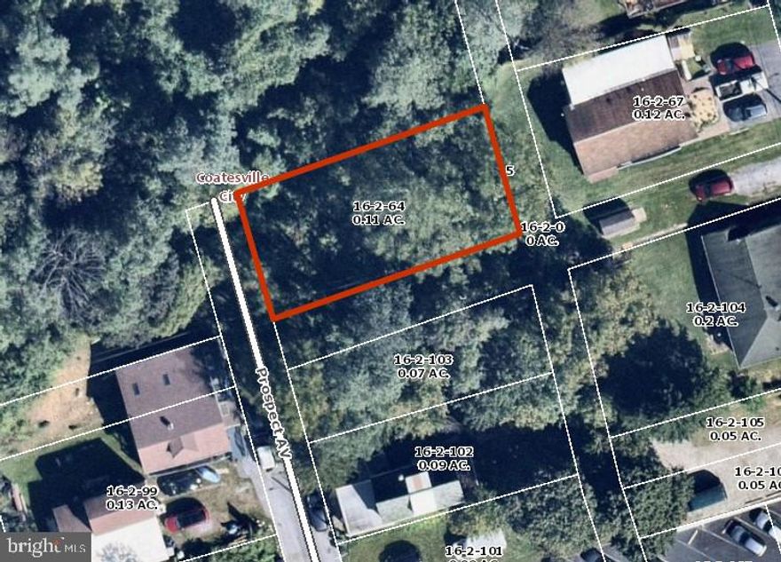 Welcome to Prospect Ave. Offered for sale is vacant land at .11 acre. This lot measures approximately 49.30 X 98.6 and is located in Coatesville. Buyer/buyer's agent is responsible for verifying lot size and contacting the township for building and usage related questions.