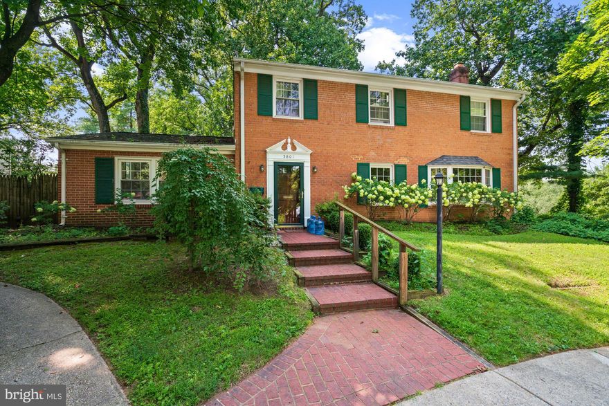 Nestled in the close-knit, desirable Wood Acres neighborhood, this handsome brick Colonial offers five bedrooms, three full bathrooms, and gracious well-designed living spaces - a perfect blend of style, function, and convenience. This quintessential home exudes curb appeal with a manicured front lawn, mature landscaping, and a charming front walkway. Featuring wonderful gathering and entertaining spaces on the first floor: a generously-sized foyer; a sun-drenched living room anchored by a fireplace and stunning Bay window; an elegant dining room with chair rail moldings, a family room with soaring cathedral ceilings and sliding glass doors to the backyard; an eat-in table space kitchen, and a full bath. Upstairs, there are five bedrooms, including the primary bedroom with an en suite full bath with dual sinks. A private, paved driveway delivered off-street parking and room for play.

5801 Devonshire Drive is conveniently located near all of the shops and restaurants of downtown Bethesda, Friendship Heights, Spring Valley, and Westbard Square. Residents enjoy Wood Acres Park, the Capital Crescent Trail and have gathered decade after decade for block parties, Fourth of July, and Halloween celebrations that bring together multi-generations. Welcome home!