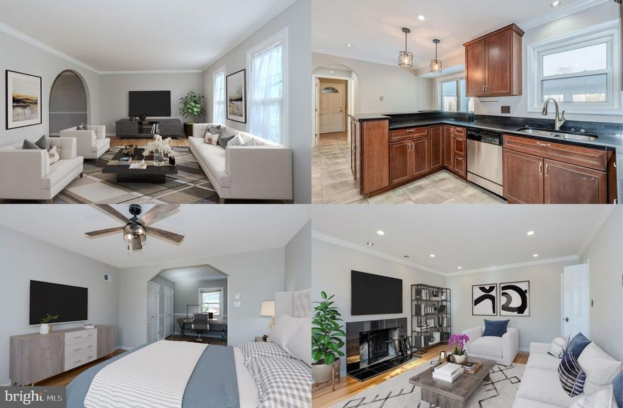 This exquisite three-level, single-family home is situated on a premium corner lot on a quiet residential street with no HOA fees. The expansive Dutch Colonial is infused with countless upgrades and designer finishes making it a true gem! A tailored exterior with 2-car garage, enclosed porch, large fenced yard with shed, fresh neutral designer paint throughout, decorative moldings, chic upgraded lighting, gorgeous refinished hardwood flooring, a renovated kitchen, updated baths, and more create instant move-in appeal. Features including a high-efficiency gas furnace with a humidifier and air cleaner, central air conditioning, and an attic fan provide year-round comfort. ****** An open foyer welcomes you home, to the right the formal living room features twin windows, rich hardwood flooring, soft neutral paint, and crisp crown molding. An arched doorway introduces the dining room accented by chair rail and a designer fusion chandelier adding stylish flair. The renovated kitchen is sure to please the modern chef with gleaming granite countertops, upgraded 42” cabinetry and stainless steel appliances. A tiered peninsula provides bar seating or step out sliding glass doors to the enclosed sun porch with walls of windows overlooking the fenced backyard, perfect indoor and outdoor entertaining. Back inside, the family room invites you to relax in front of a cozy woodburning fireplace. A sleek powder room and a laundry room with cabinetry and front loading machines rounds out the main level. ****** Hardwood floors continue upstairs and into the primary suite boasting a contemporary lighted ceiling fan, a sitting room, and an ensuite bath with a glass enclosed shower, creating your own private retreat! Three additional bedrooms, each with hardwood flooring and sleek lighted ceiling fans, share access to the upgraded hall bath with granite topped vanity, tub/shower, and spa toned tile. The expansive lower level recreation room with recessed lighting provides plenty of space for games, media, exercise, and relaxation, while a 3rd full bath with a jetted tub and lots of storage space completes the comfort and luxury of this delightful home. ****** All this in a peaceful residential setting with no HOA, just minutes to major routes and an abundance of shopping, dining, schools, and parklands. If you’re looking for a quality built home with enduring value that is the perfect blend of style, luxury and functionality, this is it!