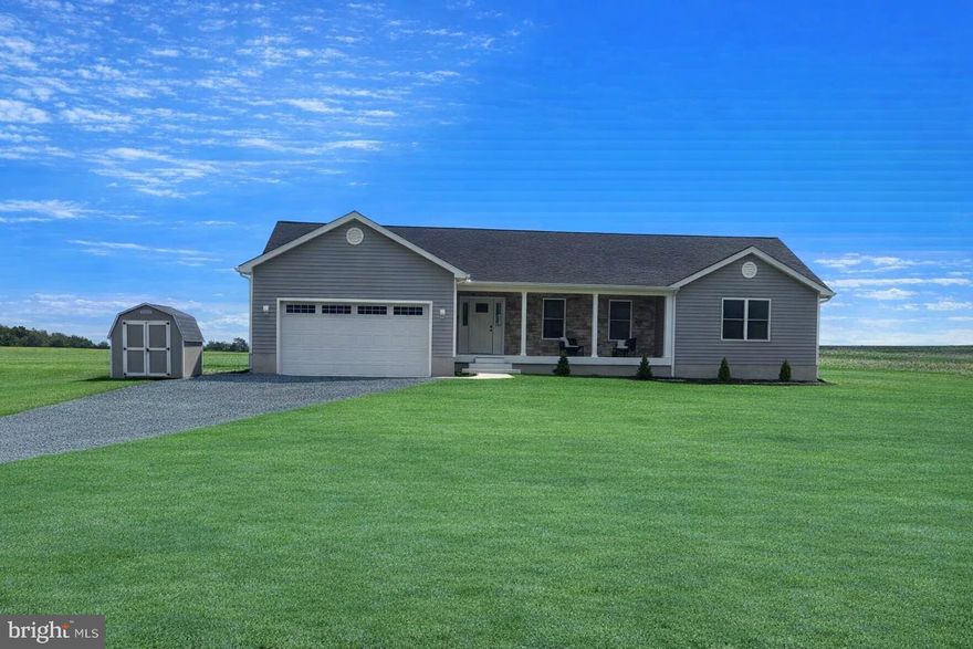 Home is back on the market and PRICE REDUCED 75k!

A fantastic opportunity for buyers looking for exceptional value in a move-in ready home. Please bring all reasonable offers—the seller is very motivated!

Property is just 10 minutes from the Bay Bridge IN QUEENSTOWN AND NO HOA!!! , This brand new custom rancher offers the perfect blend of country living and convenience. Surrounded by a peaceful rural setting ideal for deer and fowl hunters, this location also puts you close to prime outlet shopping, popular seafood restaurants, and a true boater’s paradise.

Step inside to an open and modern floor plan featuring 3 large bedrooms, 2 full bathrooms, and a spacious drive-in garage. The large primary suite includes its own private full bath that is located on the opposite side of the house of the other 2 spacious bedrooms. The main living area flows seamlessly from the living room to the dining space and into the beautifully designed kitchen.

The kitchen showcases new cabinetry, quartz countertops, a tiled backsplash, and a large island perfect for gatherings. Luxury vinyl plank flooring runs throughout the home, offering both durability and style.
Enjoy a lush backyard ideal for outdoor fun, plus a welcoming front porch where you can relax and take in the quiet country landscape. A private driveway tucked off the main road provides added seclusion and charm.  ***NO HOA***