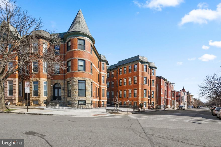 Welcome to this spacious 2-bedroom, 2-bath apartment situated in a secured building in Reservoir Hill, one Baltimore's sought-after neighborhoods. This thoughtfully designed unit blends comfort with convenience and offers views that make coming home something to look forward to every day. Step inside to find large rooms filled with natural light from oversized windows and neutral tones that create a calm, inviting atmosphere. The living area features a sweeping view of downtown Baltimore. The fully-equipped kitchen is ready for anything, featuring stainless steel appliances, a dishwasher, built-in cabinetry, and plenty of counter space. Both bedrooms are generously sized with large closets, and the updated bathrooms include tiled finishes and vanity mirrors. Convenience is key here, with in-unit laundry.  Located within walking distance to: Light rail, subway, Penn Station, Druid Hill Park, grocery stores and restaurants.
