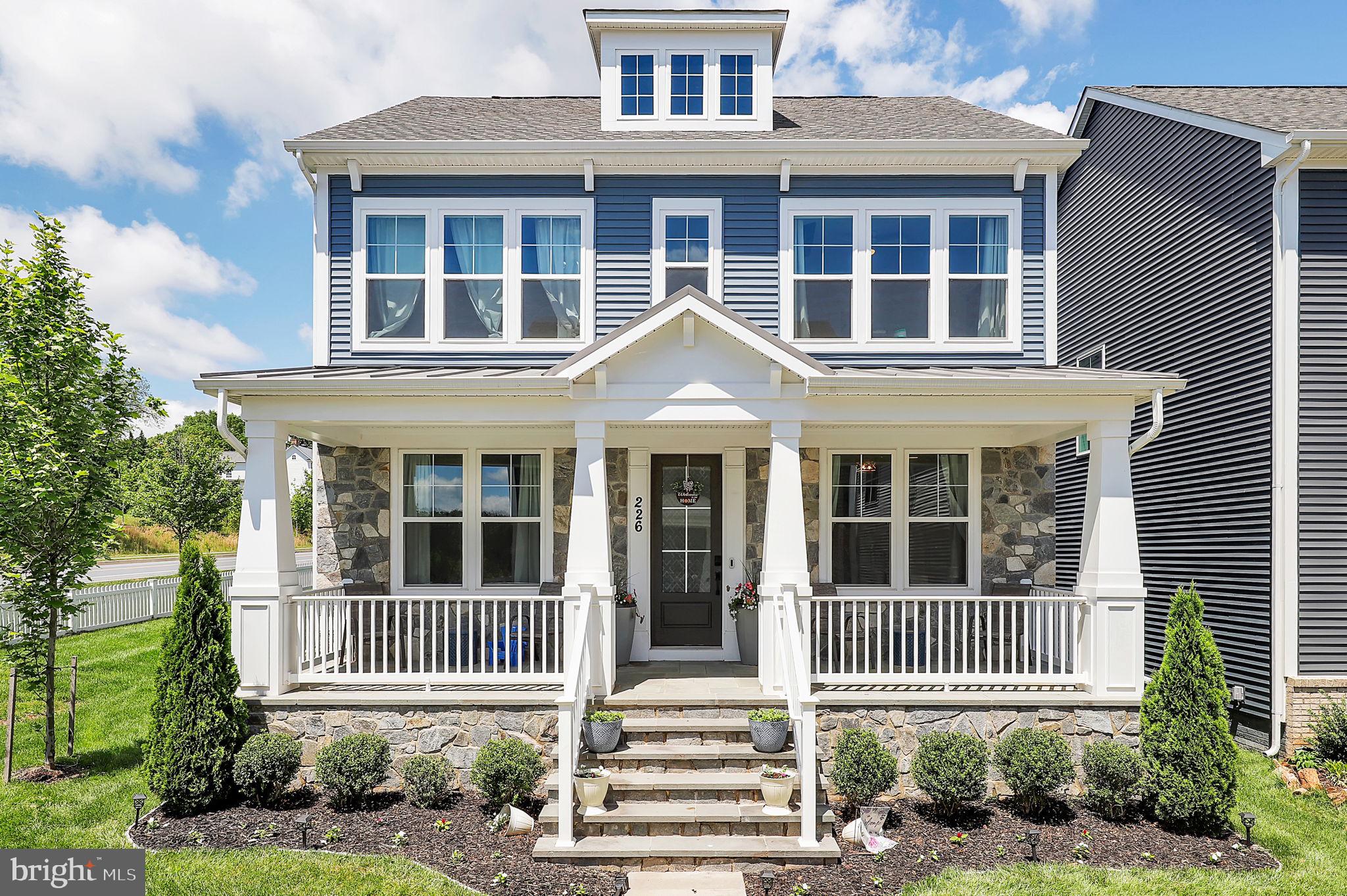 Welcome to this stunning 4-bedroom, 3.5-bath stone-front Colonial with 2 car garage, with over 4,200 of finished living space, nestled in the sought-after Cabin Branch community of Clarksburg! Located in a vibrant, master-planned neighborhood known for its parks, clubhouse, pool, and proximity to Clarksburg Premium Outlets, this home combines elegant design with everyday functionality.
Enjoy charming curb appeal with a covered front porch featuring railings and a flagstone deck. Step inside to a bright, open main level with gleaming hardwood floors throughout, including the foyer, office with French glass doors, dining/playroom, and powder room with a pedestal sink.
The chef's kitchen boasts white cabinets with crown molding and black hardware, quartz countertops, a ceramic tile backsplash, stainless steel appliances including a double oven and gas stove with range hood, and a spacious breakfast bar—perfect for entertaining. The family room opens to the kitchen and features a ceiling fan, chandelier-lit breakfast area, and sliding doors leading to a fenced backyard with flagstone patio.
Upstairs, the primary suite is a true retreat with a tray ceiling, two walk-in closets, and a luxurious ensuite bath complete with a freestanding tub, glass-enclosed porcelain tile shower, and a double vanity with quartz countertops. Three additional bedrooms feature carpet, ceiling fans, and paneled doors, while a full hall bath with a double granite vanity and a convenient laundry room round out the upper level.
The finished lower level offers a spacious recreation room, perfect for movie nights, and an impressive wet bar with a ceramic tile backsplash, cabinets, shelving, and stained butcher block counters. You'll also find a guest bedroom, full bath, and ample storage space. Don’t miss this exceptional home in a thriving community that beautifully blends modern living with suburban charm.
“BUNDLED SERVICE PRICING AVAILABLE FOR BUYERS. CONNECT WITH THE LISTING AGENT FOR DETAILS.”