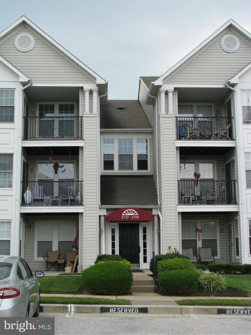 Wonderful 2 bedroom 2 bath Middle level condo in White Marsh area of Baltimore County. Master bedroom with master bath. Freshly painted in a neutral color throughout & lots of large windows for great lighting.  Bright window incased breakfast room off of kitchen. Balcony with sitting area. Outside storage closet & newer washer/dryer. Updated A/C and gas heating. Easy to show.  Move in ready.