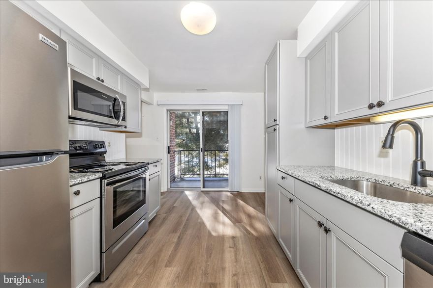 Discover the convenience of Glade Towne and hassle-free living in this spacious, recently remodeled and light-filled penthouse-level condo at Chapel Place in Walkersville MD. Beautifully remodeled in 2022, the home features luxury LVP wood flooring and an updated galley kitchen with granite countertops, stainless steel appliances, and a charming breakfast nook overlooking a private patio. The open layout flows seamlessly into a generous living and dining area, with large windows throughout providing abundant natural light. Two comfortable bedrooms offer peaceful views of the surrounding green space. The primary bedroom includes a private half bath and a walk-in closet, while the second bedroom is conveniently located across from the full hallway bathroom. Additional features include a laundry/utility room with new washer and dryer, a linen closet, spacious hallway storage closet, private patio with HVAC / utility closet, an extra secure storage area on the same level, and one assigned parking space for convenience. Enjoy wonderful community amenities including a pool and playgrounds, with Safeway, CVS, and everyday conveniences nearby. Nestled in the heart of Walkersville, this home offers the charm of small-town living with easy access to Route 26, Route 15, and downtown Frederick, placing restaurants, shopping, and entertainment just minutes away. Don’t miss this fantastic opportunity to own your own place in a desirable community.