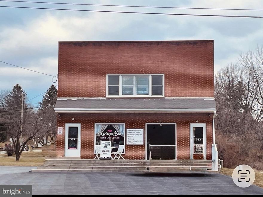 Investment Opportunity. Multi Unit building in the heart of East Whiteland, with a prime location and high visibility on Lancaster Ave. near the intersection of Rte 352.  Minutes from 202 and major routes and easy access to public transportation.   Property includes 2 residential apartments and 3 commercial spaces, and would be perfect for a user/owner to grow their business, while also receiving rental income.  Includes designated basement storage and multiple entrance/exits, including rear garage space with garage door opening that will accommodate a mid size truck.  Parking lot for 12-14 vehicles.  Current leases for two of the commercial spaces through May 2026.  Leases for the two residential spaces are month to month leases.