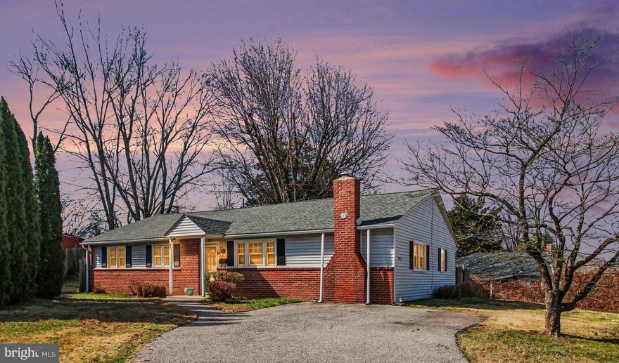 What a wonderful opportunity!  This lovely rancher is situated on a private lot offering a secluded setting within a great neighborhood.  The front door sheltered by a porch offers a full view storm door to let even more light into the spacious sunny living room with a triple window, ceiling fan, convenient coat closet and Berber carpet that extends into the adjacent dining and family rooms.  Notice the neutral paint and crown molding that  are throughout the entire home.  Continue into the family room featuring a double window, ceiling fan and wood burning stove with a tile hearth, brick surround and mantle.  The living room is open to the dining room with chandelier, double window and chair rail.  The sunny eat-in kitchen offers plenty of storage with oak cabinetry, tiled backsplash, ceramic tile floors, laminate counters, recessed lighting, a built-in pantry as well as a second pantry in the hall and oversized stainless steel sink with sprayer faucet. Appliances include a newer GE stainless steel French door refrigerator, and black Sharp built-in microwave, Whirlpool dishwasher and Frigidaire electric range.  The kitchen has access to the enormous covered back patio perfect for enjoying time with family and friends.  This back yard oasis is enclosed with a privacy fence and is surrounded by mature trees creating your personal serene getaway complete with a storage shed. This side of the home also has a large laundry room, with back yard access, laundry sink and newer front loading GE washer and dryer with pedestals included.  The other side of the home features 3 bedrooms that share a full bath with ceramic tile floor, cast iron tub with tiled shower surround, beadboard with chair rail, exhaust fan and newer sink with granite counter and mirrored medicine cabinet.  The primary bedroom has a ceiling fan, double and single windows and a double closet while bedrooms 2 and 3 also have many windows, ceiling fans and single closets.  The hallway has a linen closet and attic access.  Other features are a 3 year young roof, Rheem energy efficient electric water heater and a One Year AHS Home Warranty for your peace of mind.  This is a great location near commuting routes and SEPTA, schools, shopping, parks and entertainment.  Hurry to see this gem!