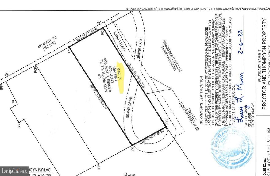 Please see documents for new boundary survey.  Tax record is incorrect. Lot is actually .25 acres.  Located in peaceful, small town with historical charm. Level lot with driveway .25 acre lot.