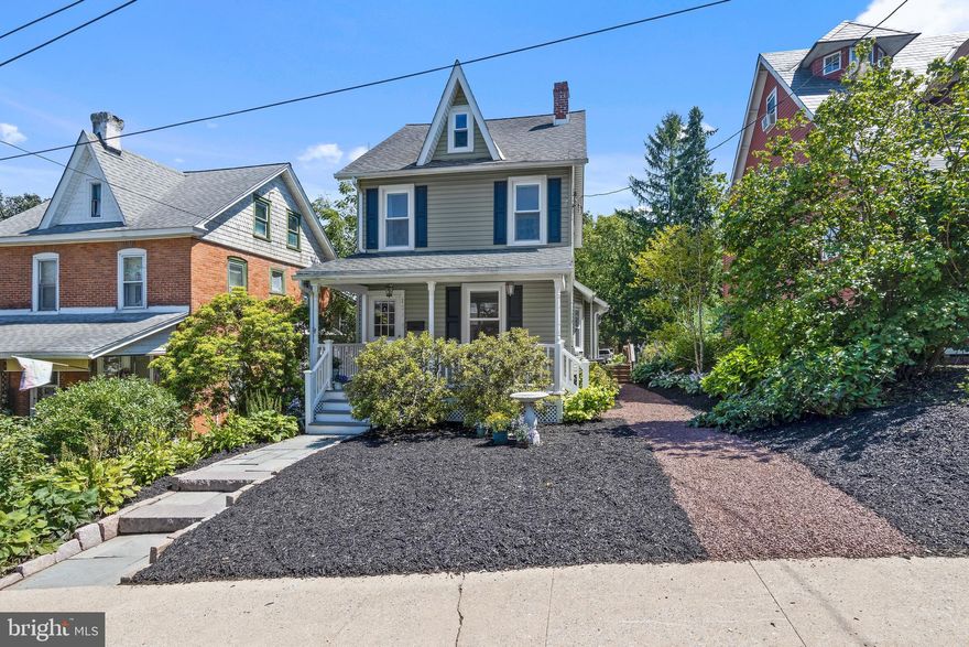 We love our new listing!  Found in the  quaint borough of West Grove, this is a real charmer.  It is tastefully and beautifully updated.  Many recent upgrades including central air, newer natural gas heater, updated electric and plumbing.   The delightful covered Front Porch has composite decking and maintenance free vinyl railings.   Imagine a porch swing and/or lots of comfy seating where you can relax at the end of the day.  Open the front door and you will see nice hardwood floors in the spacious Living Room, a fabulously updated Kitchen with an abundance of pretty white cabinets, cathedral ceiling, and a really cool island that is included in the sale.   The  Kitchen is huge with stainless appliances, recessed lighting, pantry and a door to the outside.  Spacious Dining Room  too.  The Powder Room  completes the first floor.  Second Floor has 2 Bedrooms and a Full Bath.  BONUS Third Floor(!) has an awesome third Bedroom with wonderful architectural details.    There is also a full door which allows easy access  to the attic with great storage space.  Full, unfinished Walkout Basement with laundry area.   The Back Yard has extensive landscaping and hardscape with a large stone patio .  On Street Parking and Off Street Parking  in Church Alley behind the house.  Did we mention Avon Grove Schools, Nearby Shopping, Easy Access to Major Roads for Commuting?  It has so much to offer at an affordable price.  Come See!