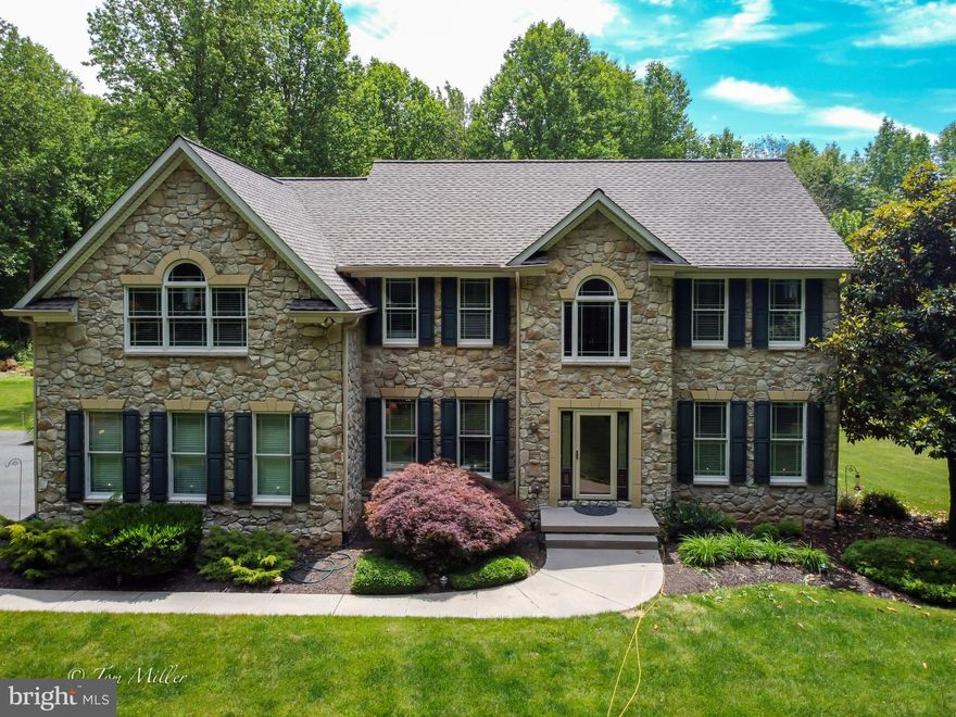 Beautiful  stone  home tucked away on the end of the lane  sited on 9+ private bucolic acres!  You will enjoy the handsome light filled living spaces to unwind and connect with nature*  offering 4 bedrooms /5 bathrooms* 2 story foyer with balcony overlooking 2 story family  room with fireplace* updated kitchen with island, beautiful quartz counter tops, glass tiled back splash, new appliances, and morning room with natural light to complete the kitchen area*   sun room leading to deck and lighted hard scape surrounded by  tranquil and beautiful settings  * all wood floors on the first level * 9' ceilings throughout* 1st floor office with french doors*spacious dining room with crown molding  and tray ceiling* retreat  to the  stunning owner's suite complete with sitting room, fireplace, wood floors vaulted ceiling and new gorgeous bath!  3 additional bedrooms and 2 additional baths with laundry complete the 2nd level *  There is plenty of added space to enjoy in the sun splashed lower level designed for play, fun  and entertainment to include a full bath and gym area*  Updates include new roof with transferable lifetime warranty* whole house back up generator*  new  paver patio with built in lighting* new heating and cooling systems* new sky lights with life time warranty*  new hot water heater * new security alarm w/ smoke detectors* new water softener & conditioner*  all new commodes* new heated cables along front roof line for snow/ice melting* country living yet only 13 minutes to interstate and  Bel Air... with great shopping, restaurants and so much more!! TAX RECORS ARE INCORRECT** TOTAL SQUARE FEET  5315