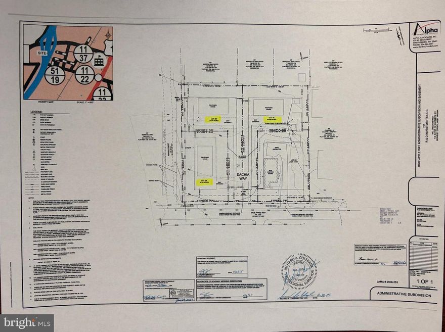 3 APPROVED LOTS on True Apple Way in Inwood. WV! Lots 2A: .207ac, 2B: .244ac, and 2C: .254ac are being sold together, but are three separate approved lots. Total acreage of the three lots is .705ac. Just minutes from I81, shopping, restaurants, commuter routes, and more.