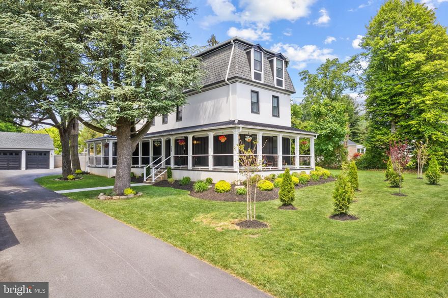 Welcome to 560 Shawmont Avenue, a stunning and completely renovated home. This property is located in the quiet hills of upper Roxborough and sits on just under ½ acre. The generous interior provides approximately 4,000 square feet of living space. As you turn onto the newly paved driveway, enjoy the convenience of an oversized detached 2-car garage, perfect for additional storage needs. The exterior of the home has been completely reimagined, seamlessly blending historic character with contemporary architectural elements such as a new standing seam metal roof, energy efficient Andersen 400 windows, and handsome board and batten siding. As you approach the entry, a gracious wraparound porch welcomes all who arrive and offers an ideal space to enjoy breezy evenings surrounded by beautiful mature trees and freshly planted greenery. Step through the grand custom Mahogany door and find yourself transported to a distinguished and elegant interior. On the right is the formal sitting room, which features the original plaster ceiling medallion and an artistic installation of one of the home’s original radiators. On the left is a dream chef’s kitchen complete with double stacked cabinetry, 11’ coffered ceiling, high-end quartzite countertops, Thermador appliances, built-in banquette seating, and a custom desk area perfect for WFH meetings. Just beyond the kitchen is the living room fit out with surround sound, a dramatic 80” 3-sided modern fireplace, custom wet-bar with wine racks, mini-fridge, built-in cabinetry, 11’ coffered ceiling and double sliding glass doors that lead to the spacious rear deck and yard with ample space if a pool is desired! Completing the first floor is a versatile mudroom and powder room tucked just off of the living room and rear deck. On the 2nd floor you’ll find a light-filled secondary bedroom, gorgeous marble bathroom with spa tub and as well as a conveniently located enclosed laundry alcove. Facing the rear yard, enjoy the privacy of your well-appointed primary suite complete with a luxury bathroom, generous walk-in closet and dedicated deck ideal for morning coffee or yoga. The 3rd floor offers a front facing bedroom that can serve as a home office or guest room and you’ll be stunned by the impressive rear bedroom which could be utilized as a flex or play room and features a vaulted beadboard-clad ceiling and another private deck! The home also features a full height unfinished basement with newly poured cement floor just waiting for anything you can imagine. Throughout the home classic details abound - coffered ceilings, stately trim and casework, and custom railings all work to create a home that is at once contemporary and timeless. Dual high efficiency HVAC systems provide optimal comfort for every season, in-wall speakers throughout the house are pre-wired for smart-home devices. To top it all off the house also includes a full10-year tax abatement (pending approval). Minutes to the Ivy Ridge train station, great shops and restaurants, Manayunk, Chestnut Hill, and Philadelphia’s western suburbs. Schedule a private showing today - you don’t want to miss out on this incredible home!