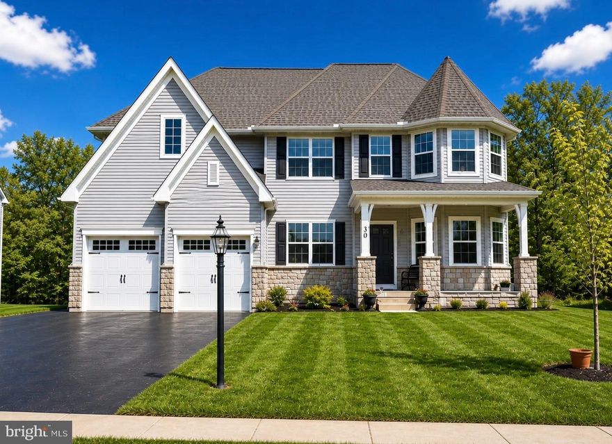 Nestled in a serene setting, this exquisite Colonial-style residence, built in 2023, offers a harmonious blend of modern luxury and timeless elegance. With five spacious bedrooms and four and a half beautifully appointed bathrooms, this home is designed for both comfort and sophistication. Step inside to discover an open floor plan that invites natural light to dance across the gleaming floors. The heart of the home features a 2-story living room adjacent to large kitchen perfect for hosting grand celebrations. The upgraded countertops in the kitchen are complemented by high-end stainless steel appliances, including a sleek gas range with exhaust hood, microwave, refrigerator, and dishwasher, making culinary adventures a delight.

An in-law suite on the main level, complete with a full bathroom, offers unparalleled versatility for multigenerational living.
Retreat to the master suite upstairs, where a generous walk-in closet provides ample storage, while the en-suite bathroom boasts elegant finishes that create a spa-like atmosphere. Each additional bedroom is thoughtfully designed, and features walk-in closets with multi-tier shelving. Equipped with modern recessed lighting throughout and ceiling fans in every bedroom.

The fully finished basement is a true gem, featuring a walkout to the stamped patio that seamlessly connects to the backyard outdoors. A convenient wet bar in the basement adds an extra touch of luxury, ideal for entertaining guests. With a full bathroom, sump pump and ample daylight, this basement is both functional and inviting. This versatile area can serve as a recreation room, home office, or additional living space, catering to your lifestyle needs. 

An expansive full-width deck provides the perfect setting for hosting outdoor events. Enjoy the tranquility of your surroundings with views of lush trees and woods, creating a peaceful backdrop for your daily life. 
The exterior of the home is equally impressive, showcasing a blend of vinyl and stone siding that enhances its curb appeal. The attached garage, with space for two vehicles, and EV charging outlet offers convenience and security. This property is not just a house; it's a lifestyle. Experience the perfect balance of luxury and comfort in a home that is designed for modern living. With its exceptional features and serene location, this residence is a rare find that promises to be a cherished retreat for years to come. Embrace the opportunity to make this stunning property your own and enjoy the exclusive lifestyle it offers.