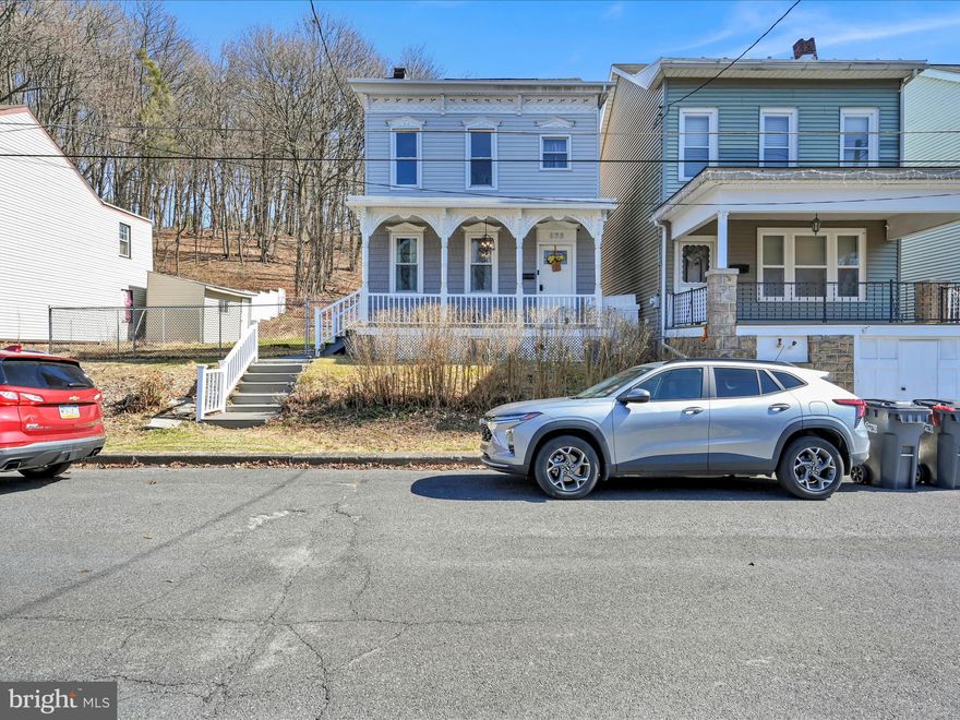 Remodeled Home in Blue Mountain School District. Covered front and side porch, Juliette off primary bedroom, newly fenced in back yard and shed. All new stainless steel kitchen appliance remain. The first floor includes a spacious modern Living room with a custom built in electric fireplace, formal dining room that leads to a half bath, laundry and eat in kitchen with access to covered side porch and enclosed back yard. The second floor has three spacious bedrooms and new remodeled full bath. There is a finished walk up attic that could be a fourth bedroom, office or whatever you may choose. New updated electric and electrical box. This home is freshly painted, newer roof and move in ready! Call to schedule an appointment soon.