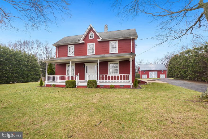 Historic farmhouse charm meets unparalleled land in this truly unique and special property, set on an incredible 1.3 acre  parcel that consists of two lots, with a remarkable detached barn/garage. This distinctive 1903 home is brimming with character, featuring stunning wood floors, intricate millwork, and vintage fittings throughout. A picturesque covered front porch with a tongue and groove ceiling welcomes you inside.
Step into the sun-drenched living room, highlighted by crown molding and a delightful nook. Beyond the living room, the spacious dining room, perfect for gatherings, features custom built-ins. The large kitchen boasts Silestone counters, updated appliances, a tile backsplash, and maple cabinetry, with access to the serene deck with breathtaking views. A versatile office with a closet, a side mudroom entry, a laundry room, and a half bath complete the main level.
Upstairs, find three bedrooms and two full baths, including a primary suite with bucolic views, a walk-in closet, and a private bath. The charming hall bath features a classic clawfoot tub.
A cellar with access from the side patio via a hatched door provides additional storage space. An abundance of play-spaces include a front porch, a side patio, and a rear deck – ample places to enjoy the outside and revel in the spectacular grounds. The incredible detached barn/garage offers three bays, lofted storage, a private heated/cooled office, and an outstanding wood workshop—ideal for hobbyists, entrepreneurs, or creative pursuits. The expansive, breathtaking grounds provide endless opportunities for play, gardening, or simply enjoying nature. A rare and exceptional offering—don’t miss this one-of-a-kind retreat! Just up the street is the town of Damascus, best known for its small-town charm. It was featured in Money Magazine's Best Places to Live list and is renowned for its highly rated school system. 
8819 Damascus Road and 8901 Damascus Road are adjacent properties owned by the same seller, both currently for sale. They offer a unique opportunity to be purchased together, providing ultimate privacy or the potential for a combined estate.