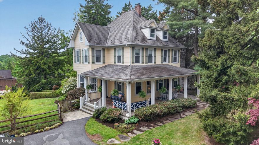 West Towson Victorian gem! Built in 1903 and lovingly maintained and improved while keeping all of the historic charm and detail. This home offers a unique opportunity to live in the heart of Towson while enjoying the peace and privacy of a of a .82 acre lot with a two-story bank barn, in ground pool, extensive hardscaping, landscaping and turf areas for outdoor enjoyment. A stunning wrap around porch with Ipe flooring and ceiling fans welcomes you to the home. Step inside to find soaring 10.5 ft. ceilings, Brazilian hardwood flooring, beautiful mouldings, and grand windows. The main level features an expansive dining room, a library with built-ins and pocket doors, a living room with a wood-burning fireplace, as well as a half bath. The kitchen is bright and inviting with white quartz counters &  white cabinetry, there is space for a large dining table, a 5 burner range, and a wall oven. The large island has seating for four. The chef will enjoy cozy evenings by the wood stove with brick hearth. Fix yourself a quick cup of tea at the instant hot water tap. There is a fantastic amount of counter space, stainless appliances, and loads of light from the sky lights, & sliders which lead to the deck & patio. You can use the back staircase off the kitchen or the formal front staircase in the living room to arrive on the second floor. This level has four large bedrooms each with a closet and one full bathroom. One bedroom is currently used as a home office equipped with built-in book cases, a dual desk and filing cabinets. Another bedroom is currently used a dressing room. The third floor has two more bedrooms, a large storage room and a full bathroom with a double sink vanity and a large closet.
The finished basement has a family room with LVP flooring, laundry room, half bath and a storage/utility room. There is a walkout level door and large casement window which brightens the space with abundant natural light. Step outside to discover your own private oasis. The heated in-ground pool, surrounded by a secure fence, offers a perfect retreat for relaxation and entertainment. The inviting patio and porch areas are ideal for al fresco dining, enjoying a morning coffee or evening fire pit while soaking in the tranquil surroundings. The bank barn adds to the property's allure, providing ample space for hobbies, parties or storage. The lower level houses an entertaining room with a refrigerator & sink and a half bath and two additional storage rooms for your pool toys and pool equipment.