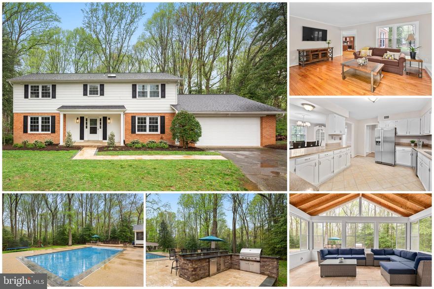 Don't miss out on this one! Vacation at home! This lovely updated gem is like a resort in itself with custom-built backyard oasis on a private acre lot just minutes to Reston Town Center & the Silver Line Metro. This is an entertainer's dream! You'll love the spectacular three-season room with vaulted ceilings & heated floors that leads out to the travertine patio with custom granite bar & built-in grilling station. Tons of fun with a heated salt-water gunite pool with custom sunshelf & custom lighting & automatic safety cover. The home is sunny & bright with generous sized rooms throughout, beautiful hardwood floors, crown molding, built-ins, fireplace & wood stove. Updated kitchen features granite counters, stainless steel appliances & breakfast bar. Fully finished basement has a wet bar, rec room, fireplace & guest room. Fully fenced backyard with plenty of room to play & garden. Updates galore include roof, sliding glass doors, water treatment system, water heater, French drain, newer septic system & more. Sought-after Oakton High School pyramid & centrally located with easy access to major commuter routes right around the corner from dining, grocery, shops & entertainment. Offer deadline has been set for 2pm on Monday 04-19-21.