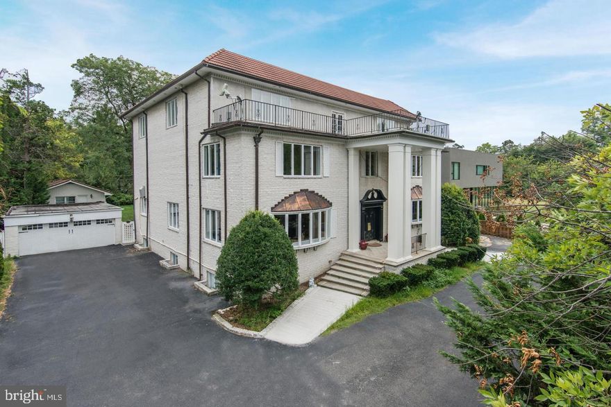 YOU CANNOT FIND ANYTHING LIKE THIS HOUSE AND PROPERTY AT THIS PRICE!! Set up off the Avenue, this extraordinary home has amazing space!   Plenty of room for Everyone!  Many options for  home offices, including a terrific Guest House!     It s not at all what you expect from the exterior.  It is traditional, yet with open space where you want it.    Beautiful large Foyer,  entertaining size Living room with fireplace, Dinning room which can easily seat 20!,  Cook's  kitchen which is open to the breakfast room,  family room with fireplace.    The  2nd level boasts a fabulous Owner's  Suite with Renovated full bath and sitting room.  There are 2 additional bedrooms both with en-suite baths, study and powder room on the 2nd level.  Third level offers 4 spacious bedrooms and 3 renovated baths (two of which are en-suite), plus a bonus room.  Recently renovated lower level boasts a spacious Game room, workout room, half bath, bedroom, full bath, mudroom,  utility and laundry rooms.  Fabulous entertaining patio and  huge backyard (perfect for a Pool)!  The  Guest house includes a spacious living room, kitchen, bedroom, full bath and lower level,  great for storage!  There is a Detached, 2 car garage,  plus ample parking for six or more cars!