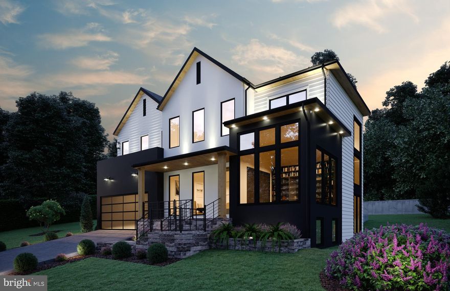 HR Developers presents this stunning modern design to-be-built in the Minor Hill/ Williamsburg neighborhood of North Arlington. Located on a quiet street with a spacious 15,462 sq ft lot, this home features 6 bedrooms and 6.5 bathrooms with 6815 square feet of finished living space over three levels. The main level features 10ft ceilings, gorgeous 4-inch white oak hardwood wood floors, a beautiful gourmet kitchen with 48" Wolf range and 48" Subzero side-by-side refrigerator, and a main level guest suite. A rear deck and screened porch with gas fireplace offer great outdoor living spaces overlooking the backyard. The upper level is highlighted by a luxurious owner's suite with private balcony, dual walk-in closets, a spa-like bathroom with double vanities and a wet room with dual shower heads and stand alone soaking tub. The lower level includes a spacious recreation room with wet bar, exercise room, and additional bedroom with full bathroom. Optional features include an elevator, wine display, smart home system, accordion doors, basement golf simulator, and more. Renderings show some optional upgrades that are not included in the base price. Conveniently located near Lee Harrison Shopping Center and Chestnut Hills Park. Nottingham ES/ Williamsburg MS/ Yorktown HS. Delivery Spring 2023.