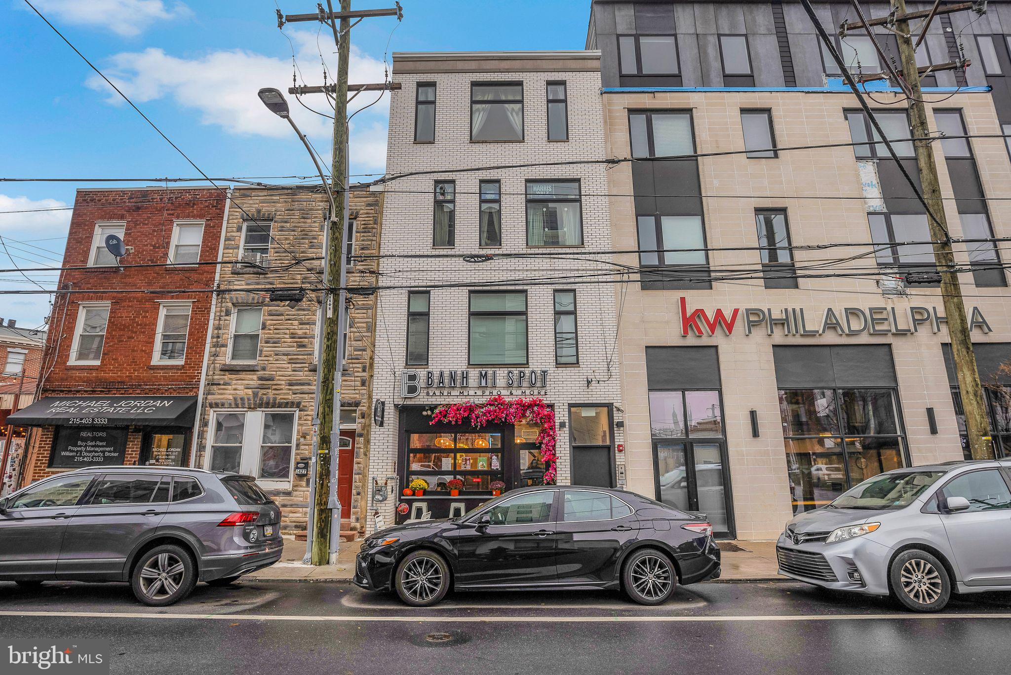 The Property comprises 3 newly constructed apartment units and one commercial space in the Fishtown neighborhood of Philadelphia. 1425 Frankford Avenue sits in a prime location, consisting of (3) one-bedroom apartment units boasting high-end finishes including stainless steel appliances, stone countertops, LVT flooring, subway tile backsplashes, and sleek white shaker style cabinetry. Further, these luxury units feature Central HVAC, in-unit washer/dryer, and oversized windows.
Banh Mi Spot, a popular Vietnamese restaurant, occupies the commercial space. With a roll-up front window, the restaurant feels like an open-air eatery in the warmer months, inviting customers walking on the street to enjoy a diverse taste of Southeast Asia.
Residents of the Property live in the middle of it all on Frankford Avenue, a thriving retail corridor in the heart of Fishtown. The Property is a short walk to award-winning restaurants and cafes such as WM Mulherin’s Sons, LMNO, Suraya, Kalaya, La Colombe, and Pizzeria Beddia.
The Property is transit-oriented, located minutes from major thoroughfares including I-76, I-676, and I-95 providing unparalleled access to the Philadelphia MSA. Furthermore, a SEPTA train station at Girard Avenue and Front Street is a short walk, carrying commuters into Center City and the Philadelphia Suburbs via the Market Frankford Train Line.
Residents at 1425 Frankford Avenue enjoy all that Fishtown has to offer without compromising comfort, quality finishes, or access to the rest of the Philadelphia MSA.