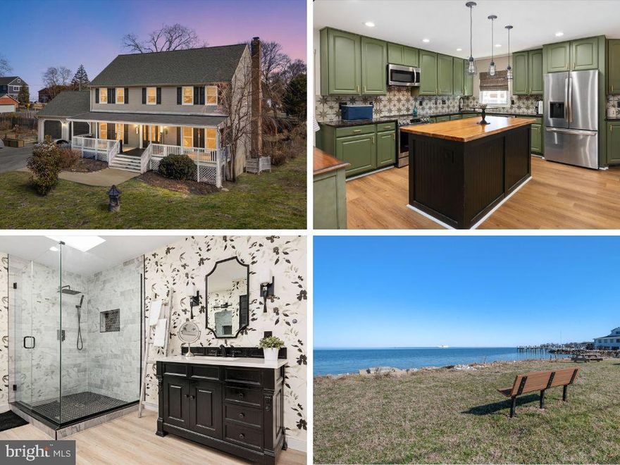 Beautiful 5-bedroom, 3.5-bath Colonial offering space, comfort, and water-oriented living in a desirable Chesapeake Bay community. The open main level features a welcoming layout with a fireplace in the dining area and an upgraded kitchen complete with cherry cabinetry, granite countertops, and a butcher block island. The main level also includes a large dining room, spacious living area, and an additional flexible room perfect for a home office, formal living room, or sitting area.

Upstairs, enjoy a view of the Chesapeake Bay along with a spacious primary suite featuring a custom shower, dual sinks, and a large walk-in cedar closet. The primary bedroom also includes its own HVAC mini-split system for personalized comfort and temperature control.

The fully finished basement adds even more living space with additional rooms, a full bathroom, washer and dryer hookup, and walkout access to the backyard. The main level currently includes a mudroom laundry area, which could easily be reconfigured to provide additional garage space if desired.

Situated on a large corner lot, the exterior offers outstanding outdoor living with a full-length covered front porch, screened rear porch, and a spacious pool deck surrounding a 30-foot pool—perfect for relaxing or entertaining. Major updates include a NEW WELL PUMP installed in 2022 and a NEW HVAC system installed in 2025.

Located in a water-oriented community with access to a private community beach, boat ramp available for a small annual fee, and recently upgraded amenities including a playground, basketball court, and pavilion. This home combines generous living space, thoughtful upgrades, and the lifestyle benefits of Chesapeake Bay living.