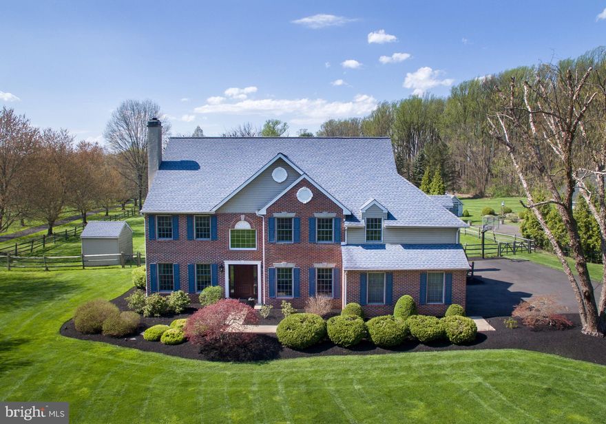 This beautifully maintained and updated Solebury Township, NHS/SD home featuring high ceilings, updated kitchen/baths, a sprawling main bedroom suite with huge walk-in closet room, and a lovely manicured and fenced back yard, this home is available for the first time since built!  Two story great room with wood burning fireplace, formal dining and living rooms, a convenient home office and fully finished lower level.