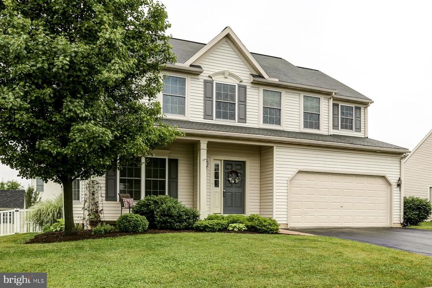 OPEN HOUSE 7/8/18 CANCELLED. PROPERTY NOW UNDER CONTRACT. Welcome Home! Desirable 4 bedroom, 2.5 bath home in desirable Palmyra Area School District.  Beautiful walkable neighborhood in great proximity to Lingle Avenue Elementary.  Gorgeous 2 story entry with hardwoods. Energy efficient gas heat and central air. Fantastic kitchen with painted cabinets, granite counters subway tile backsplash and island with stools.  Beautiful family room with gas fireplace .  Large master bedroom with walk-in closet, vaulted ceilings and private master bath.  Step out back to the fenced in backyard  to keep pets and kids safe. Fabulous stamped concrete patio for entertaining or relax in the hot tub while catching the sunset.! Large 12 x 16 shed for all your lawn care needs. Full unfinished basement  with outside entrance ready to be  finished.  All appliances convey. Don't miss this move in ready home!