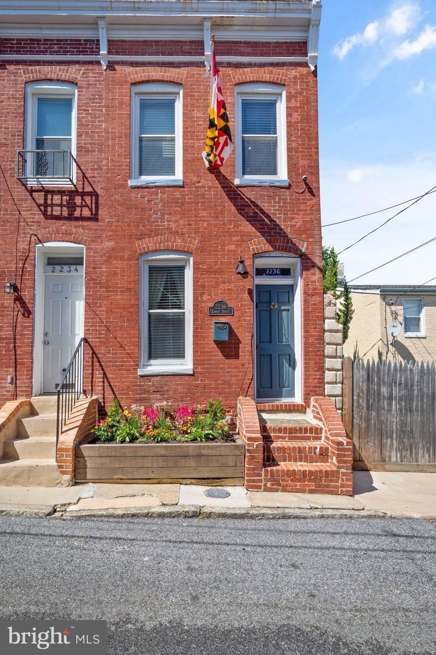 Truly one-of-a-kind Butchers Hill townhome.  Completely updated, new Kitchen and bath, hardwood floors throughout huge private covered patio.  
The home offers a fantastic location, tucked off the main street on E Lamley, but easy access to everything the city has to offer.  Walk to Patterson Park, restaurants, and bars, La Barraita, Water for Chocolate, Blue Point Crab House and for desert Bmore Lick for ice cream.  
I block to Patterson Park Where Volo sport league plays, easy Uber to Canton or Fells Point, a one block walk to the John’s  Hopkins bus stop.  
The home offer 1 bed 1 full bath, large open main floor updated kitchen with a full appliance package, gas stove, dishwasher disposal and microwave, there is a large moveable island, great for eating or entertaining. Ton of storage in the kitchen including pantry/hutch.  
The living area right offer the kitchen has a loft ceiling with art deco bicycle frame railing around the opening.  Brick wall on both sides, there is a brick gas fireplace, with a tv mount above it, built in book shelve flank the fireplace.  Hardwood floors throughout the main floor.  
There is a large, covered patio off the kitchen perfect for a cup of coffee in the morning or happy hour in the evening.  
The second floor is the bedroom, with an attached spa like bath, large walk-in shower, attached laundry in bath for ease.  You will be surprised how large the space is.  The open floor offers a unique feature give the home volume and space. 
The home is a ready to move in all it needs are your touches, call today for your private tour.