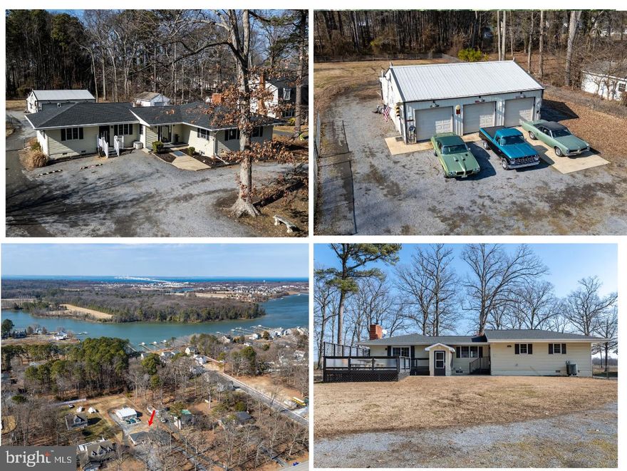 OPEN HOUSE Saturday, March 15th 11am-1pm.  Just Reduced! Multi Family - lots of opportunities!  Are you a Car Enthusiast or Contractor or own a Business and need a spacious garage? If so, you won't want to overlook this exceptional property. It features a detached steel truss pole barn garage with four bays and over 1,500 square feet, complete with heating and air conditioning, as well as a half bath. The front three bays boast high ceilings. Situated on one acre and just a mile from Route 50, this location is ideal. Rear Yard is  Fence. The generous ranch-style home includes an in-law apartment, which offers a living room, full kitchen, New washer/dryer (2024), primary bedroom, and a full bathroom that is handicap accessible  36" wide doors (built in 2008).
The main house features a large living room, primary bedroom, an additional bedroom, and a full bath with a whirlpool tub. The kitchen has a sliding door that opens to a spacious deck, providing expansive views of the large yard and garage. A spiral staircase leads to a finished basement of approximately 900 square feet, which includes a large recreation room, office, storage area, kitchenette with laundry, and a full bath, along with a walkout to the backyard.  
New Roof 2020, Gutters Leaf Guard, Two Zoned Heat Pump (2005,2008).  Pella Windows, New HWH 2025. Pole Barn/Garage (Built 2000) 4 Bays, Garage Door Openers and Keyless Entry.  Public Sewer and NO HOA
This incredible property presents countless opportunities – you won’t want to miss out on it! Homes like this are truly a rare find!