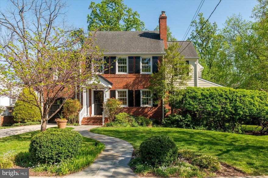 Nestled on one of the most picturesque streets in Chevy Chase, Maryland, this beautifully renovated and deceptively spacious brick colonial on leafy Cummings Lane offers the perfect blend of timeless character and modern updates. With five bedrooms, four and a half bathrooms, and 3600 square feet across four finished levels, this move-in-ready gem is just steps from everything that makes this neighborhood so unique, including the beloved Chevy Chase Park, the weekly farmers market, Brookville Market, and all the shops on Brookville and Le Ferme Restaurant. Plus, it's in bounds for the coveted CCRA Swim and Tennis Club.
Inside, the home shines with abundant natural light, restored oak floors, and a thoughtfully designed layout. The main level features an inviting living room with a classic wood-burning fireplace that flows into a spacious dining room with a large window overlooking the beautifully landscaped backyard. Adjacent to the dining room is a warm and welcoming family room with 9-foot ceilings, another wood-burning fireplace, and French doors leading to a large back deck on one side and a charming screened-in porch on the other—ideal for everyday living and entertaining.  The newly renovated kitchen features quartz countertops, a subway tile backsplash, a custom-made range hood, brand-new stainless-steel appliances, and a large eat-in area with a bay window, pantry, and access to the back deck. An office and a stylishly updated powder room complete this gracious main level, offering the perfect combination of comfort and functionality.
Upstairs, the second floor offers four generous bedrooms and three beautifully updated bathrooms. The serene primary suite includes vaulted ceilings, a spacious walk-in closet, bay windows with backyard views, and a luxurious ensuite bath with a walk-in shower, dual-sink vanity, and custom-built-in cabinetry. Two additional bedrooms share an updated hall bath with a tub/shower combo, while the fourth bedroom enjoys its own private ensuite bathroom—perfect for guests or teens.  Go up to the third level and you’ll find a bright and cheerful finished attic, newly carpeted and filled with natural light from beautiful skylight windows. With ample storage and an open, airy feel, it’s the perfect spot for a playroom, art studio, or cozy retreat—a truly versatile space to make your own.  The lower level is fully finished and offers even more versatility. It includes a large recreation room, a bonus room with its own exterior entrance (ideal as an office or guest space), a fourth full bath, and abundant closet and storage space. There’s also a dedicated laundry room and mechanical area.  Step outside into your own private garden oasis—an expansive, fully fenced, level, and beautifully landscaped backyard filled with mature, perennial plantings. The home also features an attached one-car garage and an irrigation system for easy maintenance.  From its abundance of updates to its light-filled living spaces and unbeatable location, this exceptional home is rare in one of the most desirable neighborhoods in the D.C. area. Don’t miss the opportunity to make it yours! **Offers, if any, are due at 3:00 p.m. on Tuesday, the 29th of April.