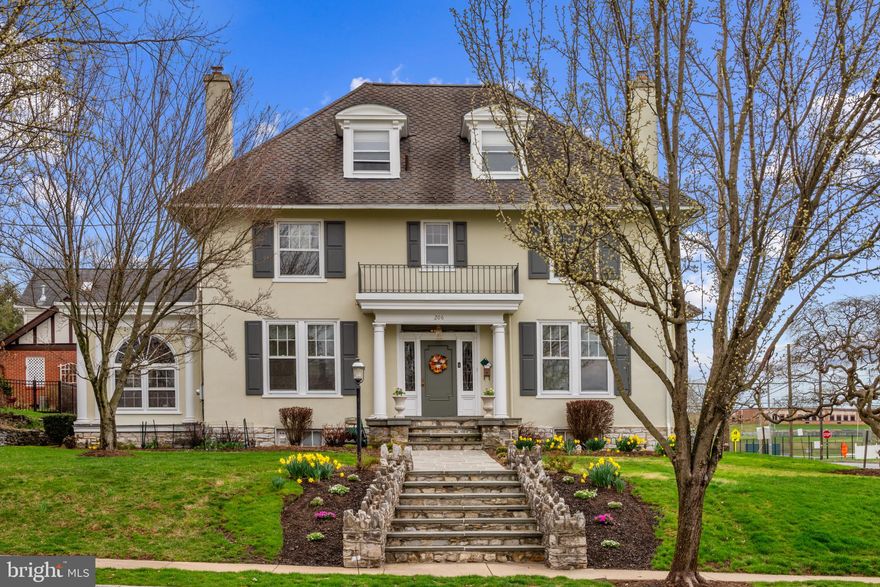 Discover this elegant historically preserved 4 BR/3.5 BA home located in Downtown Hershey on corner lot. The home was built by Milton S. Hershey and is known locally as the Postmaster House. Enter the home through the vestibule doors into a welcoming foyer. Pocket doors to the left lead to a formal living room w/double sided gas fireplace, hardwood flooring and two sets of French doors which open to the quiet study with built-in shelves and exposed beams, adding architectural interest and character. French doors to the right lead to formal dining room with hardwood floors, crown molding, and easy access to the kitchen with granite counter tops & breakfast nook overlooking a scenic stained-glass window. Family room has a third gas fireplace, heated floor, built-ins, and two sliding glass doors opening to a fabulous Four-Season room perfect for entertaining. It has cathedral ceiling, exposed beams, tons of sun lit windows and skylights, and several doors leading to an outside brick patio courtyard & spiral staircase to roof top terrace. The main staircase commands attention with a beautiful stained-glass window, there is a second staircase leading directly to the kitchen. Both lead to 2nd level that boasts 3 nice size bedrooms with gleaming hardwood floors and 2 full baths. 3rd level has one bedroom with ensuite bathroom and 2 walk-in closets. Lower level has finished rec room and personal sauna for relaxation. Other amenities include - 1st floor laundry & half bath for your convenience, 9’ ceilings, storage over 2-car attached garage, & plenty of closets/storage space throughout the house. Location! Location! Location! Walking distance to Derry Township schools, Hershey Park, Recreation center/pool, shopping, restaurants, & library. Close proximity to The Medical Center & easy commute to major highways. Come see this beauty yourself!!