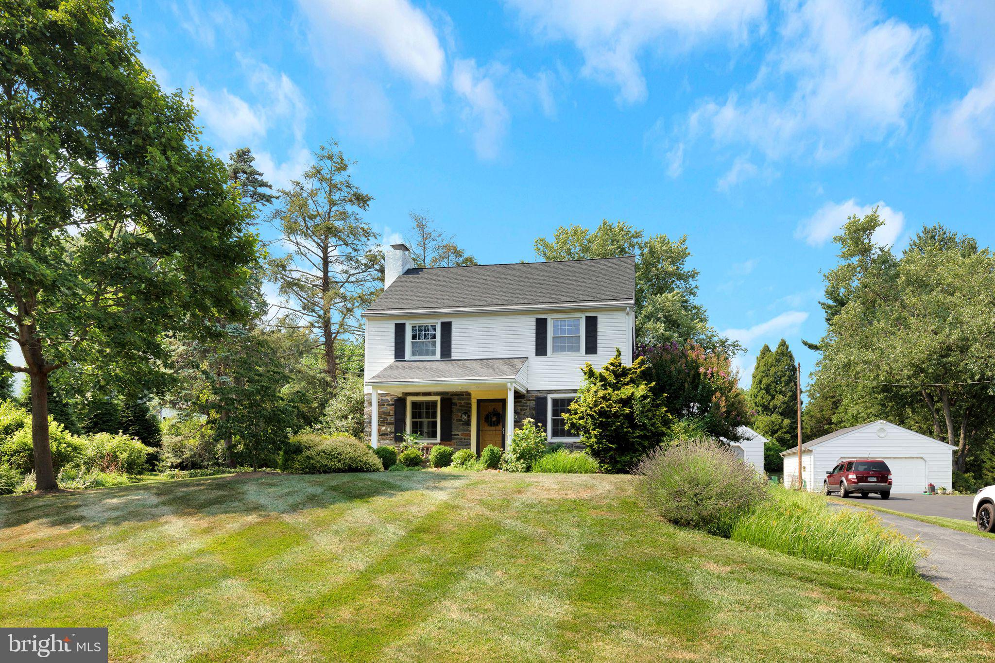 Welcome to 5 Plush Mill. This beautifully maintained and updated single-family home nestled in the highly sought-after Wallingford area. Set on a massive private .87 acre lot, this home offers an abundance of outdoor space, perfect for gardening, entertaining, or simply relaxing in a serene oasis. The beautifully landscaped front and back yard features a lush, green lawn and mature trees, with a fenced-in area that is ideal for children and pets. Beyond the fenced section, additional backyard space awaits, perfect for expansion, additional gardens, or creating your dream outdoor retreat. The picturesque setting provides tranquility and natural beauty that is hard to match, all within the top-rated Wallingford-Swathmore school district, known for its excellent educational opportunities. Inside, the home boasts an updated kitchen with modern appliances, granite countertops, and ample cabinet space. The spacious living and dining areas are open and inviting, filled with natural light. Well-sized bedrooms offer generous closet space, and the recently updated bathroom feature contemporary fixtures and finishes. The basement provides additional storage space and the potential to finish for extra living room. With a large 2 car garage and and a front yard/long driveway that will drop your jaw, there is nothing more to want from a new home. This home combines modern amenities with classic charm, all in a prime location. Don't miss the opportunity to make this stunning property your own!