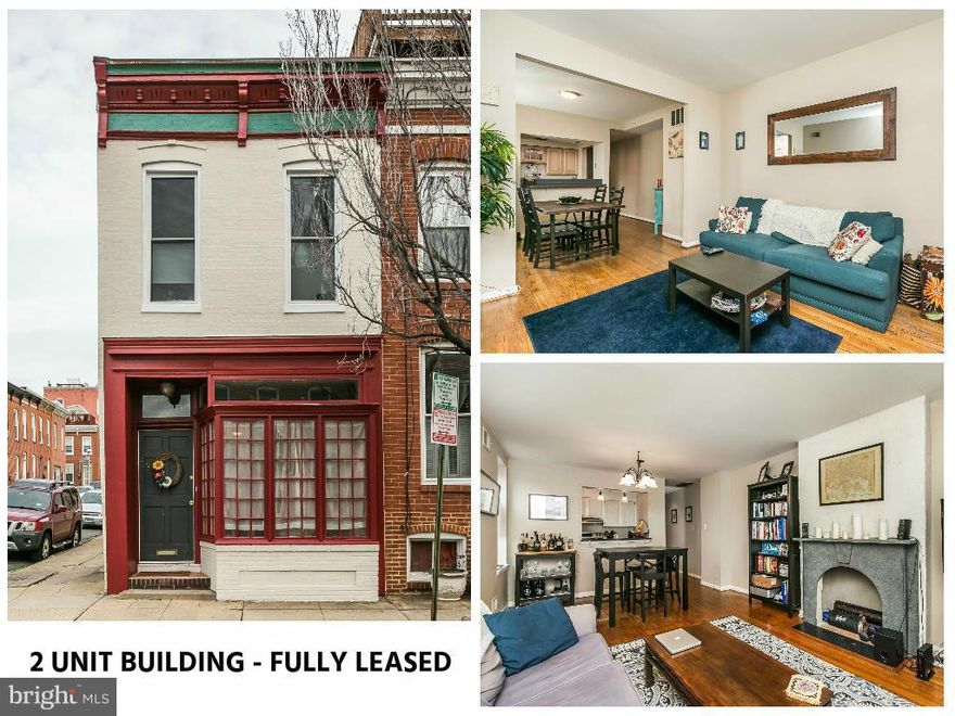 **INVESTMENT ALERT** 2 Unit leased row home in Federal Hill. Both units offer a spacious floor plan with 1 bed/1 bath. These turn-key rentals have a current rental income of $2585 a month. The upstairs tenant is rented through October 2017 and the downstairs tenant is month-to-month. Making this the perfect opportunity for an Investor or Owner Occupant. TENANT OCCUPIED- 24 hr notice with preferred