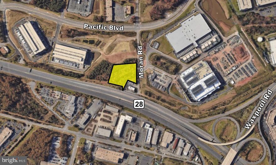 Lot Size: 3.26 Acres. Zoned PDIP.  Location: On Moran Road and Visible from Route 28, the site is in the middle of Loudoun County’s “Data Center Alley” and strategically located minutes from Dulles Airport, Route 7, the Greenway, Dulles Toll Road and minutes from the Silver Line Metro. Assemblage: Adjacent 1301 Moran Rd also available.
