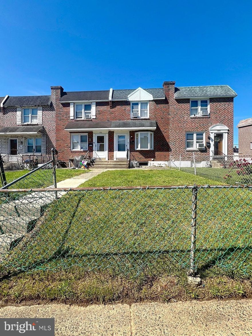 Welcome to 1933 Carter Road, a classic 3-bedroom, 1-bath brick rowhome in the heart of Folcroft. This as-is property is a perfect opportunity for investors, first-time buyers ready for a project, or anyone looking to add value with some sweat equity. This home needs a little TLC, but has solid bones and loads of potential. Bring your contractor and vision—updates and renovations will go a long way in this desirable neighborhood. Whether you’re looking to renovate and rent, flip, or move in and make it your own, 1933 Carter Rd is priced to sell and ready for your ideas. Schedule a showing today! This property is being sold in as-is condition. Seller will make no repairs.