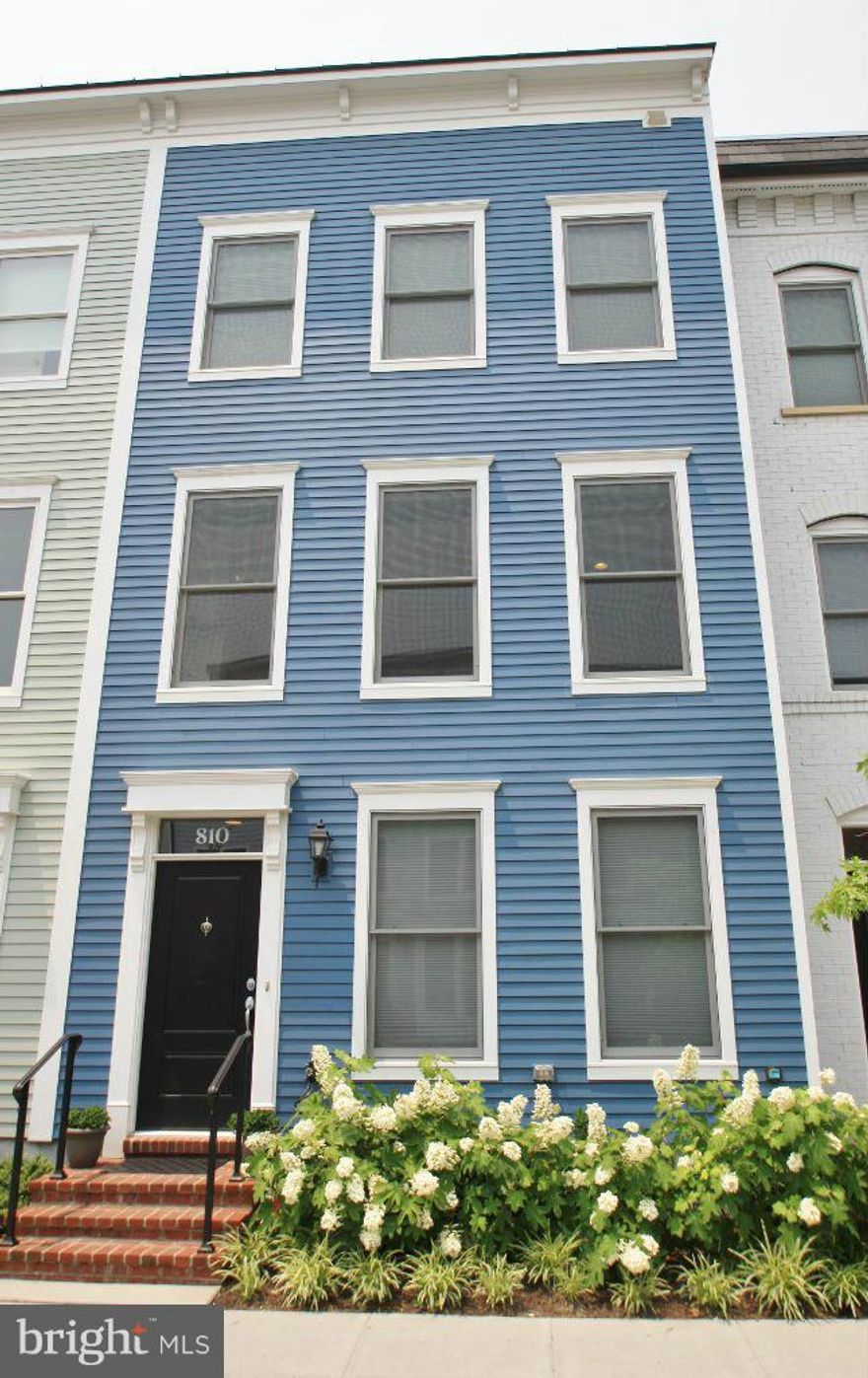 Gorgeous like-new 4 level TH built in 2012 in ideal location -  just 5 blocks to Braddock Rd. metro, 6 blocks to King St, 3 blocks to Trader Joe's and Harris Teeter. 3 bedrooms, 3.5 baths, open plan living area with luxury kitchen, deck, study (or 4th bed) ,loft/family room, roof top terrace and 2 car garage. HWD floors on main level, SS appliances, blinds on all windows, gas FP in living room.