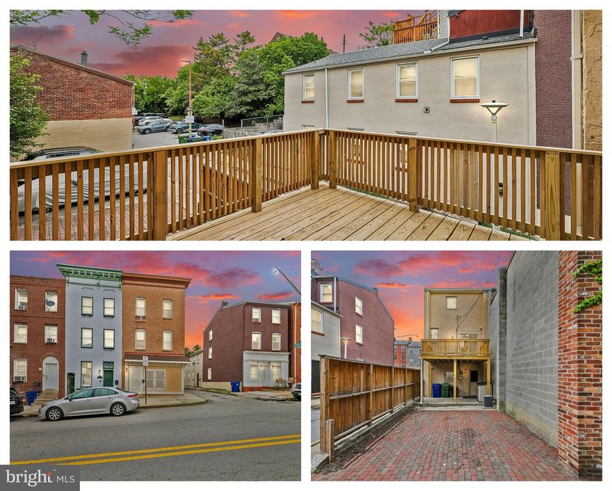 End unit Townhome across from Patterson Park with Parking! This is your opportunity to own a beautiful 3 bedroom end of group townhome that has been completely renovated with New Roofing, deck and a brick patio . Enjoy a bright, inviting living room complete with a cozy fireplace, a fully equipped kitchen, and easy-to-maintain flooring throughout. Step outside to a large rear deck—perfect for relaxing or entertaining. This home features two parking spaces. Situated just moments from Patterson Park, you’ll love having green space, trails, and recreation right nearby. This is truly a place to call home.
