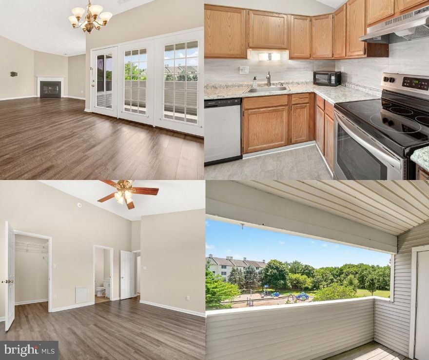 Lovely top-floor unit that is clean, stylish, and truly move-in ready! This well-maintained 3rd-level condo features updated flooring in a modern color palette, cathedral ceilings, and a wood-burning fireplace that creates a warm, inviting atmosphere.

The open-concept layout includes a bright living room with a cozy fireplace, a kitchen with stainless steel appliances, a breakfast bar, and a dining area with lots of windows and a door that leads to a private balcony overlooking the park, common areas, and mature trees.

You’ll find two generously sized bedrooms and two full bathrooms, including a primary bedroom with a walk-in closet and private en suite bath. A separate laundry room with a washer and dryer included adds everyday convenience. Water and sewer are included in the low monthly condo fees.

Located in the desirable Old Farm community, just minutes from Downtown Frederick, with easy access to shops, restaurants, breweries, art galleries, Carroll Creek and Baker Park. Fort Detrick is also nearby, offering employment opportunities. Catoctin Mountain Park and Gambrill State Park are just a short drive away and offer hiking, camping, and scenic views.

This home includes one reserved parking space and ample visitor parking. With its prime location, thoughtful layout, and recent updates, this home is ready for you to move right in and enjoy!