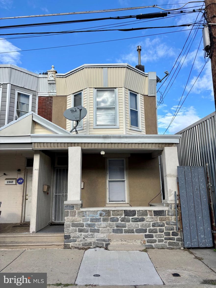 Twin home located in the Juniata Park area that is 3 bedrooms + bonus room and 2 full baths!  Located on a quiet street with minimal traffic + plenty of parking. 1st floor has living + dining room separated by center staircase.    Kitchen has lots of cabinets for storage and an electric stove and refrigerator is included. The rear door takes you to a private fenced in yard (newer fence just installed) with alley access to the front of the property.   The basement is fully finished and includes a bonus space and another full bathroom.   2nd floor, has 2 great sized bedrooms and another full bathroom. The 3rd floor attic bedroom has an attic-like/loft feel and a large window   Conveniently located to major shopping,  SEPTA routes, The EL, I-95 and much more