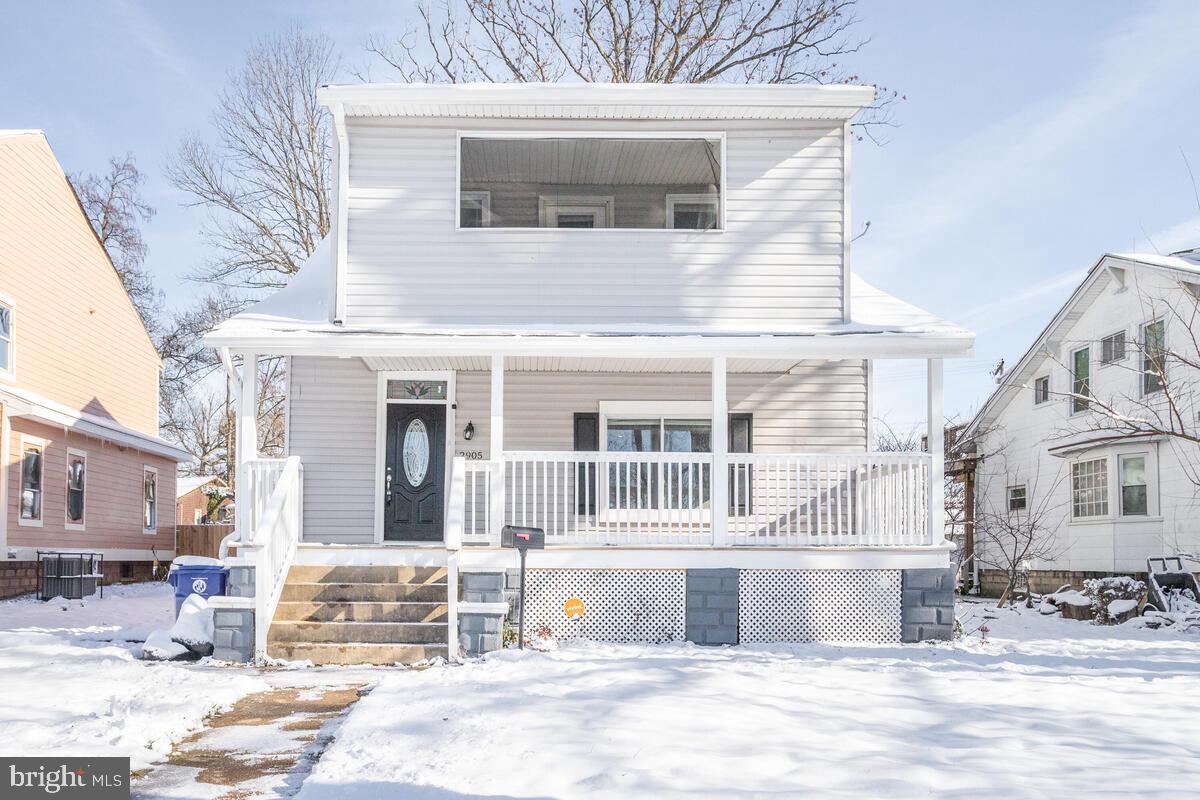 Convenient location in Windsor Hills, just off of Liberty Rd. Easy to get to I-695 and Inner Harbor. Beautiful, open floor plan on the Main Level with a bedroom and a full bathroom. The upper level has four bedrooms including a spacious Primary bedroom with screened-in balcony at the front of the house. The washer and dryer are located on the upper level bedroom area for convenience. There is plenty of space to relax on the front porch and the backyard is perfectly sized for those summer BBQ's and family gatherings. The basement is unfinished but has plenty of potential with inside and outside access. HVAC, hot water heater and roof all in great condition and only a few years old.