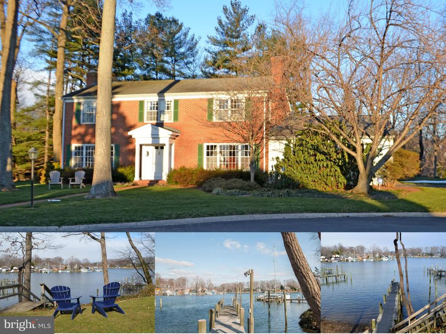 Elegant waterfront residence w deep water pier in sought after Providence! Cul-de-sac lot! Gracious all brick home w Hardwood Flooring,Sun Room w Pretty Water Views,Stunning Mahogany Den w Built-ins,Fireplace & Bar,Updated Kitchen w/ white cabinets & sub zero fridge. Master Suite w Dressing Area.Well kept home w Generator & Security. Best Community Amenities! Broadneck Schools! Close to Annapolis!