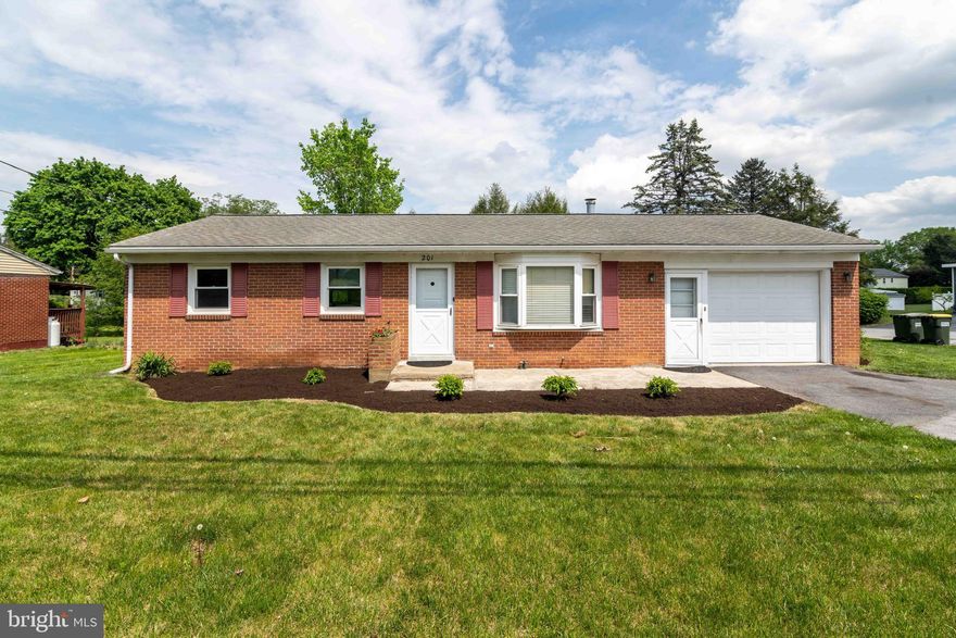 Here it is! Affordable and lower taxes.  Welcome to 201 Eastbrook Rd.  Also road frontage on Meadow Ln and so close to Rt 340 and Lincoln Hwy.  Solid brick ranch built when solid quality was at it's best.  The house is a traditional layout to that era. Living room, dining area and kitchen. Three bedrooms and a full bath.  This has a walk in shower.  If you're down sizing, you'll appreciate everything on one floor.  Laundry hook up is in the one car garage.
There's a full basement with an open canvas to create whatever you need. The utilities are tucked in one corner and the rest is up to your imagination.
The screened deck has a solid roof, perfect to enjoy the fresh air and overlook the yard.  An exterior door leads to the back yard.  The shed has space for your lawn equipment and yard games.
The part circle driveway offers options to pull in, back out for easy maneuvering a vehicle. 
Come on Home, Do Life Here!