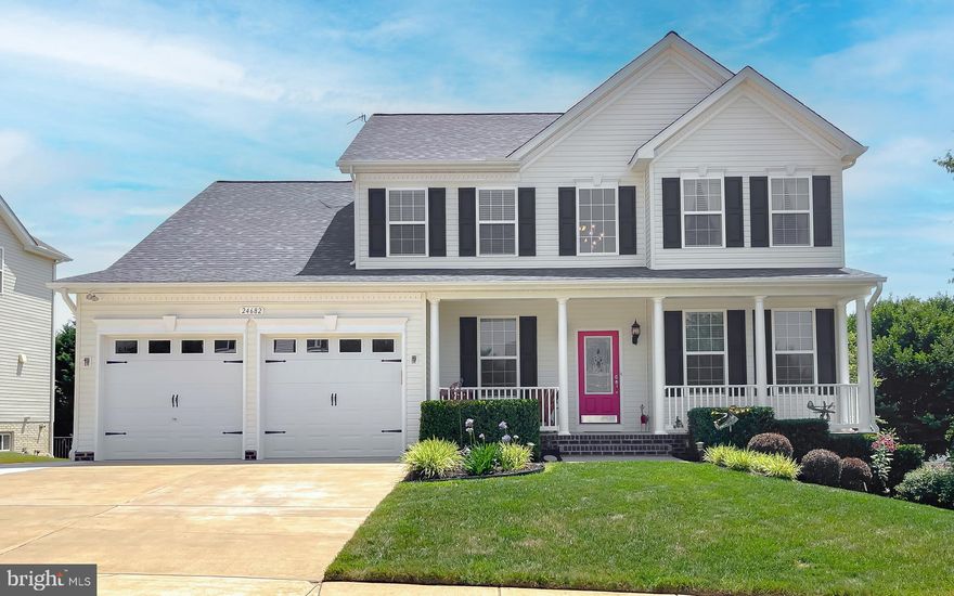 Welcome to this Broad Creek Beauty!  Pride of ownership shows in this 5 bedroom 3.5 bath home with nearly 4000 sqft of living space.  Gleaming hardwood floors throughout the main level and upper bedrooms level.  Main level consists of formal living/office space, separate formal dining room, laundry room, open concept kitchen and family room.  Upgraded kitchen includes granite counters, soft close cabinetry, double wall ovens, stainless appliances and kitchen island with bar seating.  There is a nice deck off the kitchen for grilling/entertaining.  Upper level has a very spacious primary bedroom with walk-in closet and ensuite bath with large corner soaking tub, separate shower and dual sinks.  Three other nice size bedrooms round out this level.  Lower level has 9' ceilings and is fully finished which includes the 5th bedroom, full bath, theater room/ rec room and walks out onto your brick patio and fenced in yard where there is also a firepit!  There is a shed located under the deck for your extra storage needs.  New roof just replaced in 2021!  Two car attached garage and also an extra parking pad on the side.  Home is centrally located and convenient to restaurants, shopping and easy commute to PAX River NAS. No front foot fee and Seller offering up a 1 year home warranty.