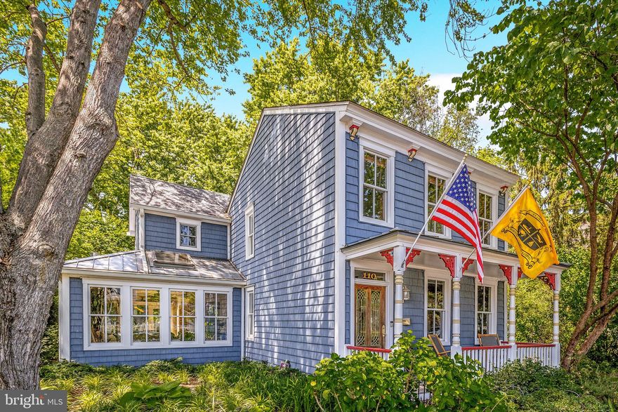110 Chesapeake is the oldest house built in Eastport - circa 1850.   Located in a very desirable part of the Eastport Peninsula  with close proximity to many restaurants, Annapolis Maritime Museum, marinas and downtown Annapolis.  This classic Victorian home has been added on and updated through the years still retaining the period features.  Original heart of pine in most rooms, upstairs and down.  A bright large sunroom  off of the kitchen is a good place for sitting and conversations with a woodburning stove and  French doors to the the backyard.  Separate dining room with a two sided gas fireplace that is also in the front parlor room.    The newest addition is the "Man Cave"  architecturally designed and built to meet the owners'  requirements.  The first level includes a large shop with an epoxy coated floor, shelving for many tools, drill and saw table.  A shop that most people would love to have.  Enough room for one car.  Workout room enough for several exercise machines.  Custom built sauna.  Lower level also has a full bathroom with additional unique features.  Upper level has burnt hickory floors and a large Peruvian walnut and cherry wood bar.  Beer taps, wine fridge, sink and all of the other classic bar features.  There is a stone fireplace with a heatilator insert enough to properly heat the entire room.  Good storage in the entire building.  Current owners installed new siding and insulation,  replaced several windows  with thermaplane, new roof and new HVAC (2019).  The sizeable backyard is fenced in and also  is  another entertaining space with "grilling and smoking pavillion", firepit and outdoor big screen tv for sports watching.  Screen porch off  of the  kitchen.   This is a special property with many special features.   And it is located just two blocks Spa Creek, Back Creek and The Severn River.  For boaters, there are several marinas to keep a boat that are within close proximity.