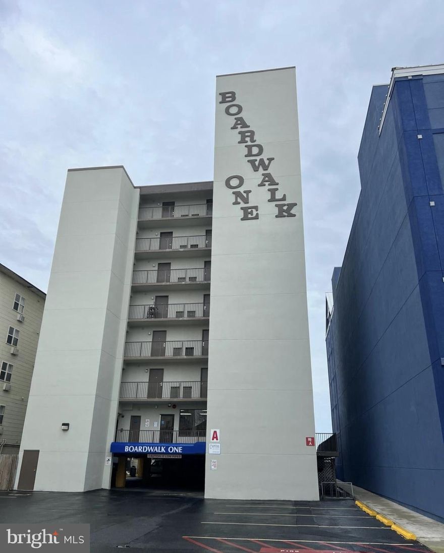 Amazing location! Downtown Ocean City and on the boardwalk. This sale is a timeshare where you get one week a year, the same week every year. This Unit is for week 23, so actual dates will vary from year to year but it's always from Saturday to Saturday. In 2026 the week is from May 30th-June 6th. This unit is on the 1st floor but the building has an elevator. This condo is near the ocean and the boardwalk. The only extra costs per year after you buy the timeshare are the condo fees, everything else is included in that fee. It comes furnished as all Units at Boardwalk One are furnished the exact same way. Cleaning and linens are included. It has an outdoor pool that is open in season and ocean views from the balcony. This efficiency has two pull down queen beds and two couches. This amazing timeshare can be yours and you will never have to worry about booking your yearly Ocean City vacation ever again.