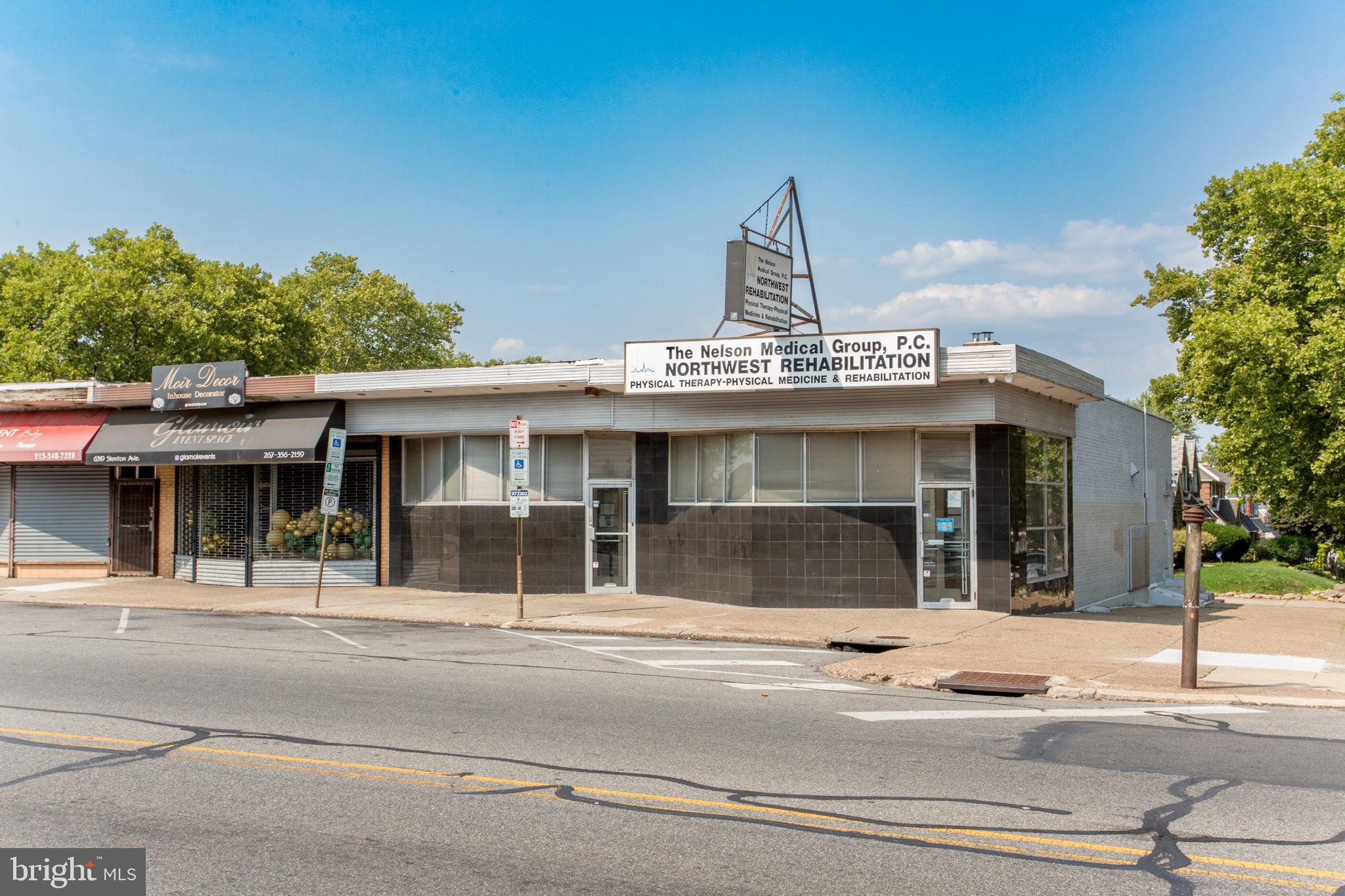 For sale: 7301-7301 Stenton Ave., a.k.a. 6315-6317 Stenton Avenue, an incredible investment opportunity consisting of two attached buildings totaling 3,075 sq ft, not including additional fully finished basements, located on a high-traffic, high-visibility street in a densely populated neighborhood. There are many nearby public transportation options available. Zoned CMX2, this corner property is sold as a package with a fully functioning doctor's office tenant, established in 1986, seeking a long-term lease. The tenant operates on a month-to-month lease covering all expenses except real estate taxes and insurance. Don’t miss out on this rare, solid, income-producing property with a long-established tenant in place! The listed sq ft size and total annual real estate taxes are combined for both properties.