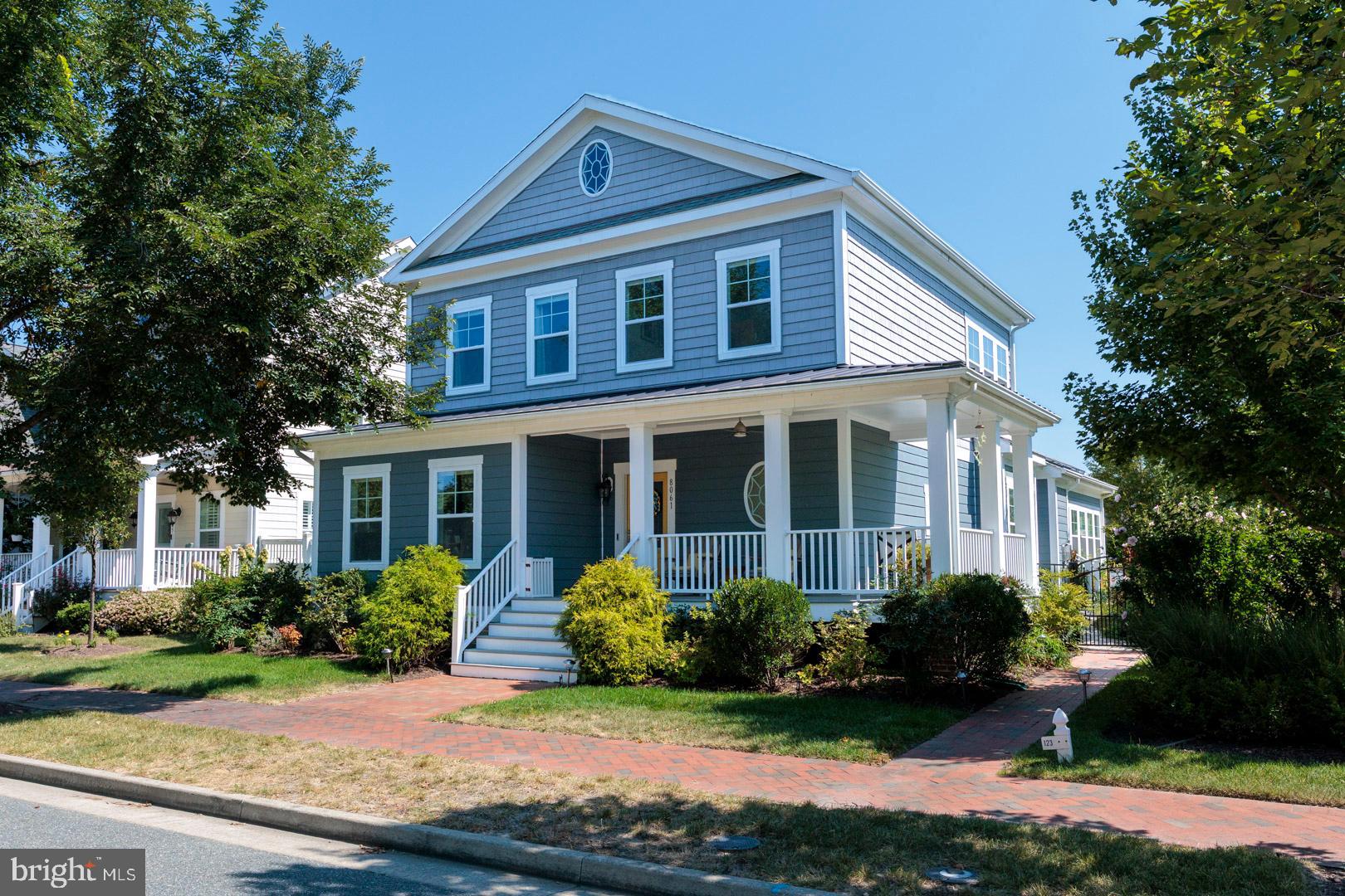 Welcome to 8061 N Fork Boulevard in Easton’s sought-after waterfront community! This 3-bedroom 2.5 bath modern home offers nearly 3,000 sq.ft. of living with an open floor plan, gas burning fireplace and finished south-facing sunroom, as well as a south-facing living room and kitchen. The kitchen is equipped with stainless steel appliances. There is also a large first floor primary suite. Built in 2019 the home has a wrap-around front porch with composite decking and a private outdoor patio with hardscaping and some unusual shrubs and plants. There is a 2-car garage in the back facing an alley. Owned-outright solar panels on the roof is the gift that keeps on giving! The panels produce more electricity than the property uses (including charging an electric car in the garage) and the excess is automatically sold every month. The first floor primary suite with plenty of windows, includes, apart from the master bedroom, a spacious bathroom with a marble soaking tub and marble double sinks and a linen closet which could be converted to a stand-up shower enclosure. There is also a walk-in closet plus a second large closet. A very large work room/study facing the street completes the primary suite. This ADA compliant/handicap accessible home with smart features allows for easier living. There is also a chairlift to the second floor and a wheelchair lift from the first floor down to the garage level. Enjoy resort-style community amenities including a clubhouse, pool, fitness center, six-acre park, and over 50 acres of preserved wetlands. Boaters will love the multi-slip marina. Downtown Easton’s shops, dining and entertainment are just around the corner.