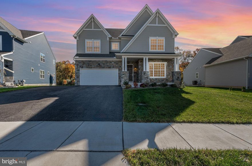 Welcome to your dream home in the desirable Eva Mar neighborhood, just two years young! Offering over 4500 finished square feet this  property features an inviting open-concept living room and kitchen, perfect for entertaining, highlighted by a spacious kitchen island. Enjoy the airy feel of 10-foot ceilings on the main level and 9-foot ceilings throughout the upper and lower levels. With 5 bedrooms and 4.5 bathrooms, there’s ample space for family and guests. The finished basement adds extra versatility, while the composite deck with vinyl rails and paver patio create an ideal outdoor oasis, backing up to serene trees and woods. A covered front porch welcomes you home, and a two-car garage provides convenient parking and storage. Don’t miss this perfect blend of modern living and natural beauty in the heart of Bel Air!